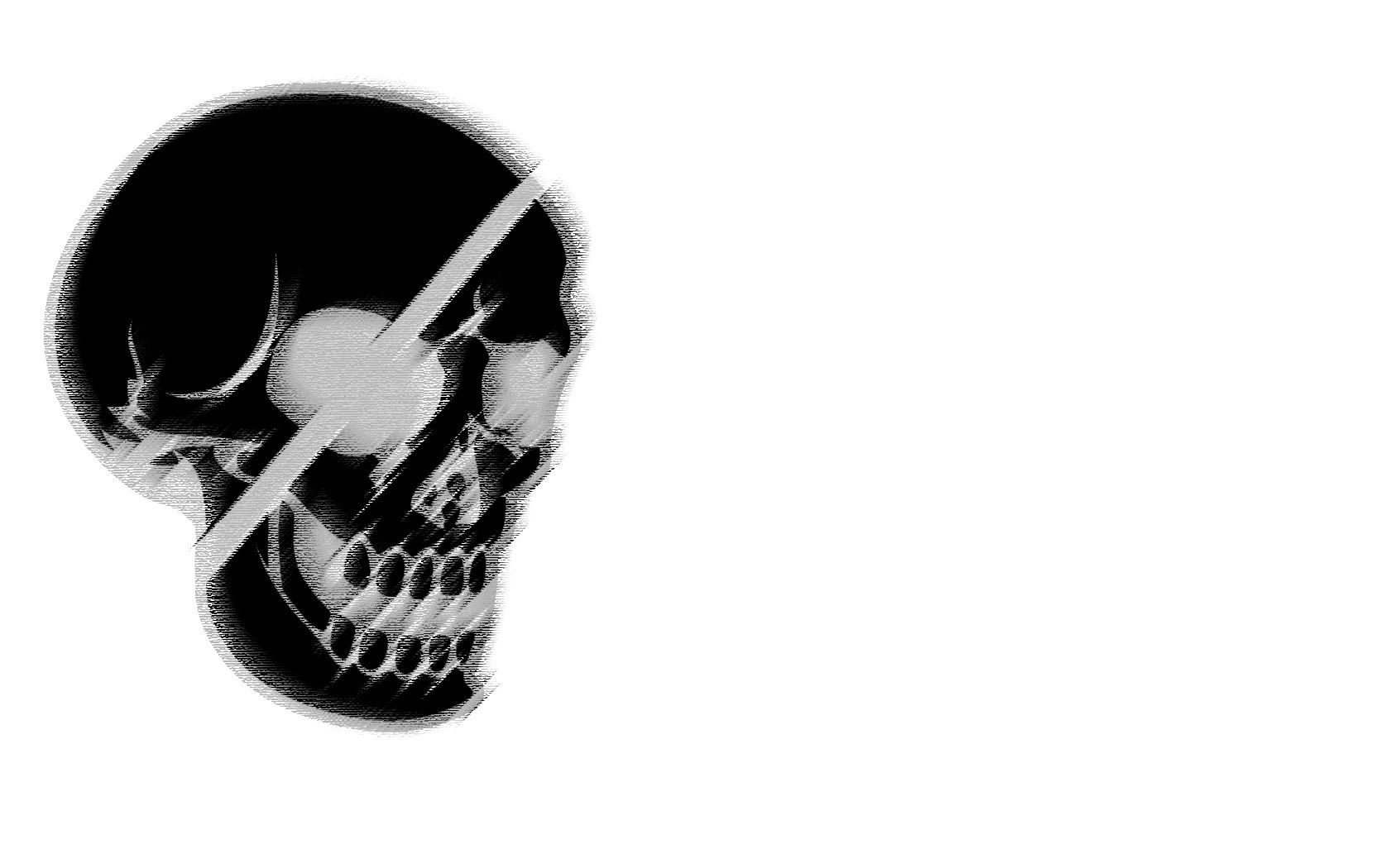 Full HD Wallpaper black, white, minimalism, picture, drawing, skull, pirate