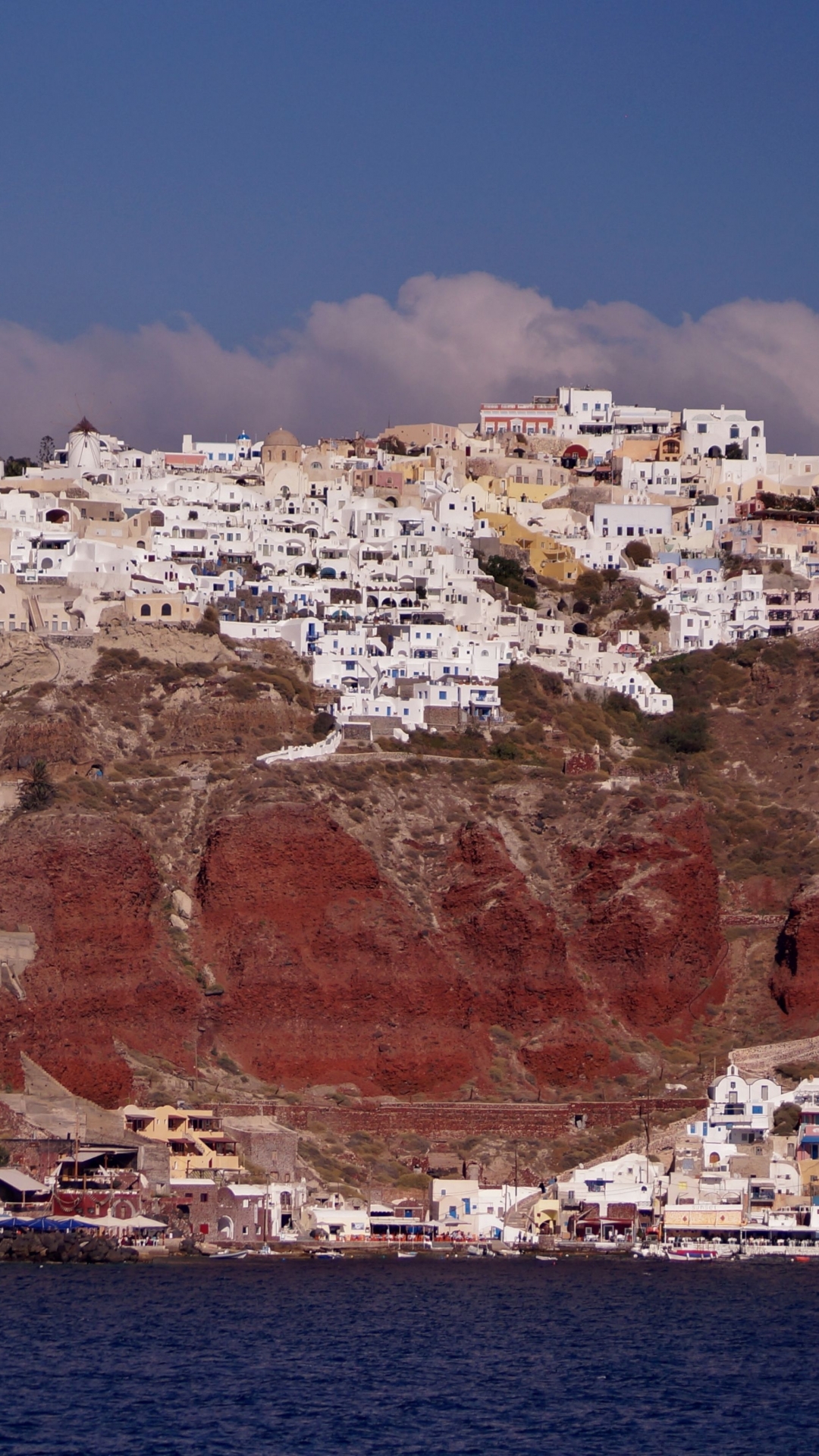 Download mobile wallpaper Landscape, Island, Greece, Santorini, Man Made, Towns for free.