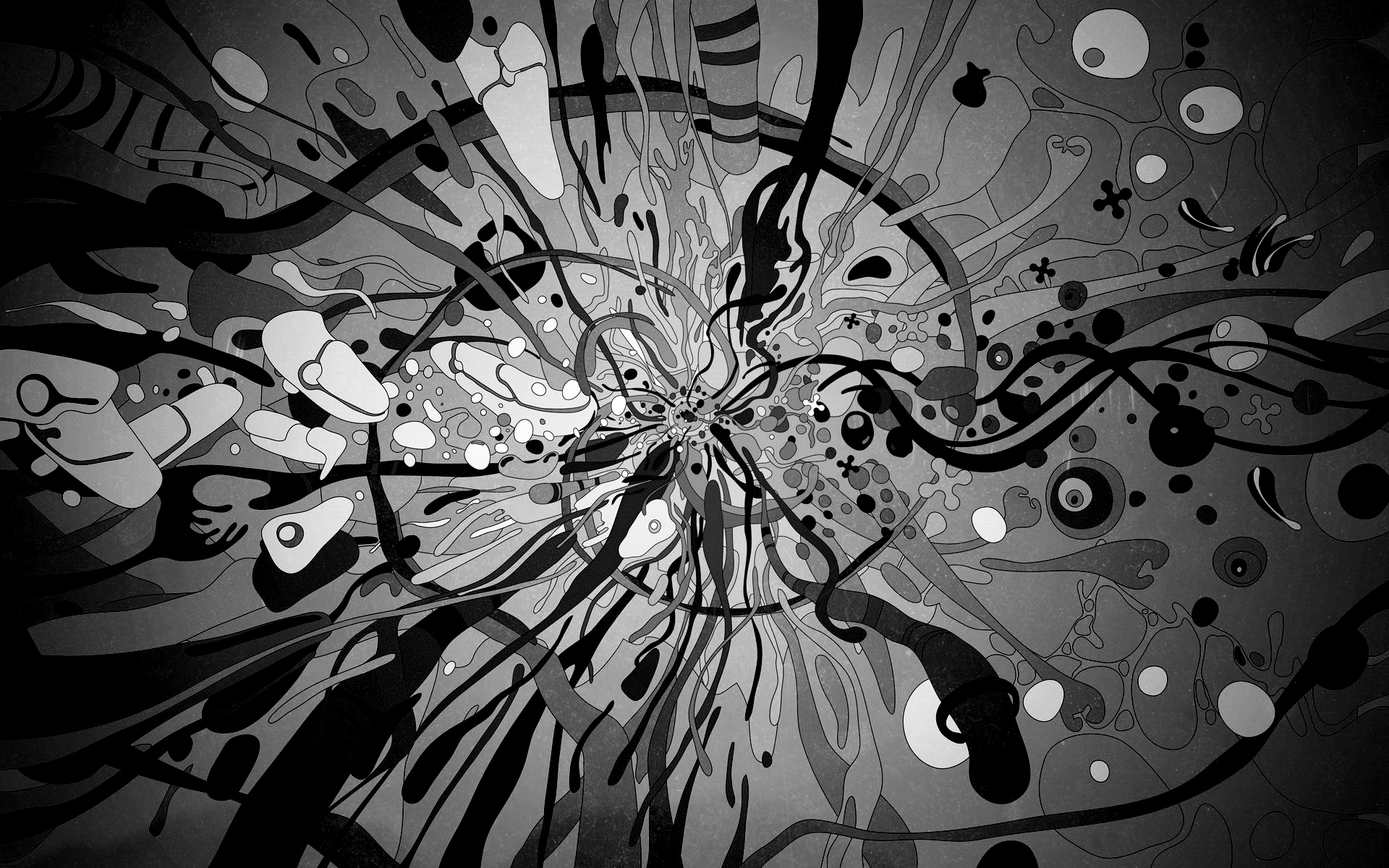 Download mobile wallpaper Psychedelic, Black & White, Artistic for free.
