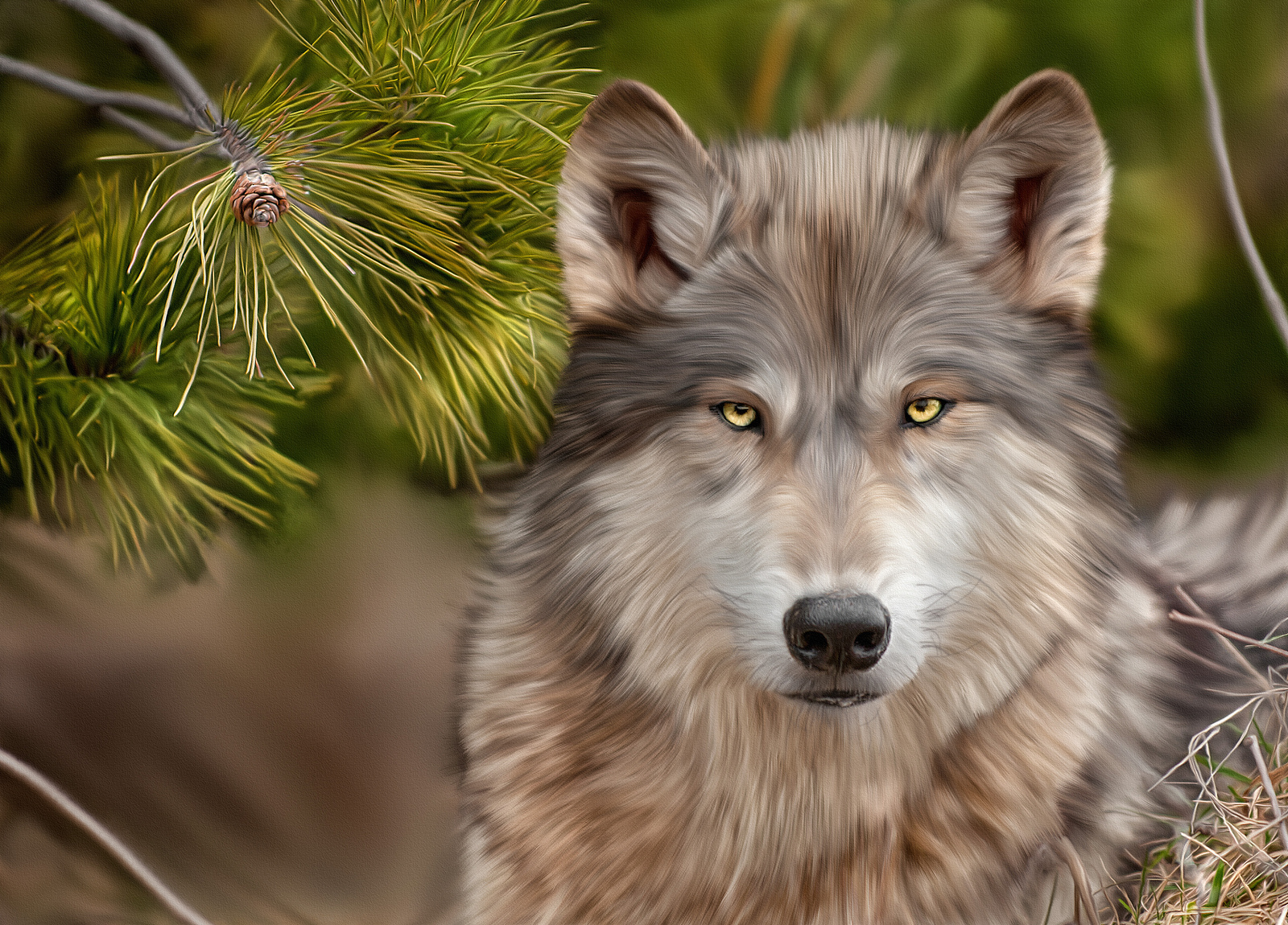 263438 descargar fondo de pantalla animales, lobo, pintura al óleo, wolves: protectores de pantalla e imágenes gratis