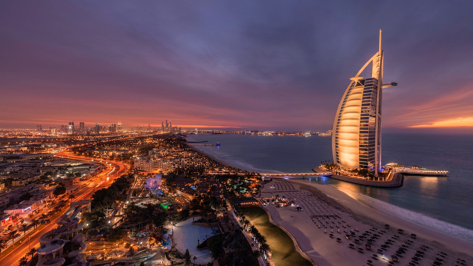 Handy-Wallpaper Städte, Licht, Dubai, Nacht, Menschengemacht, Großstadt kostenlos herunterladen.