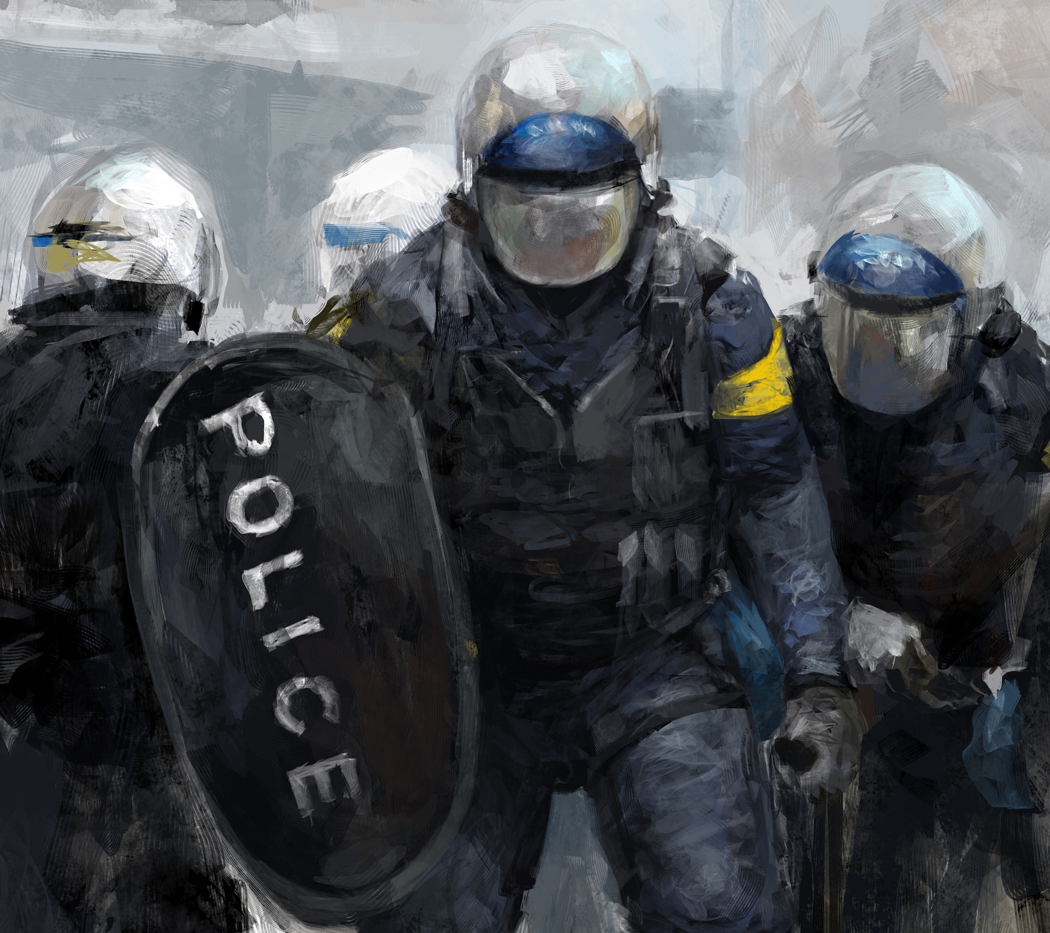 Download mobile wallpaper Artistic, Police for free.