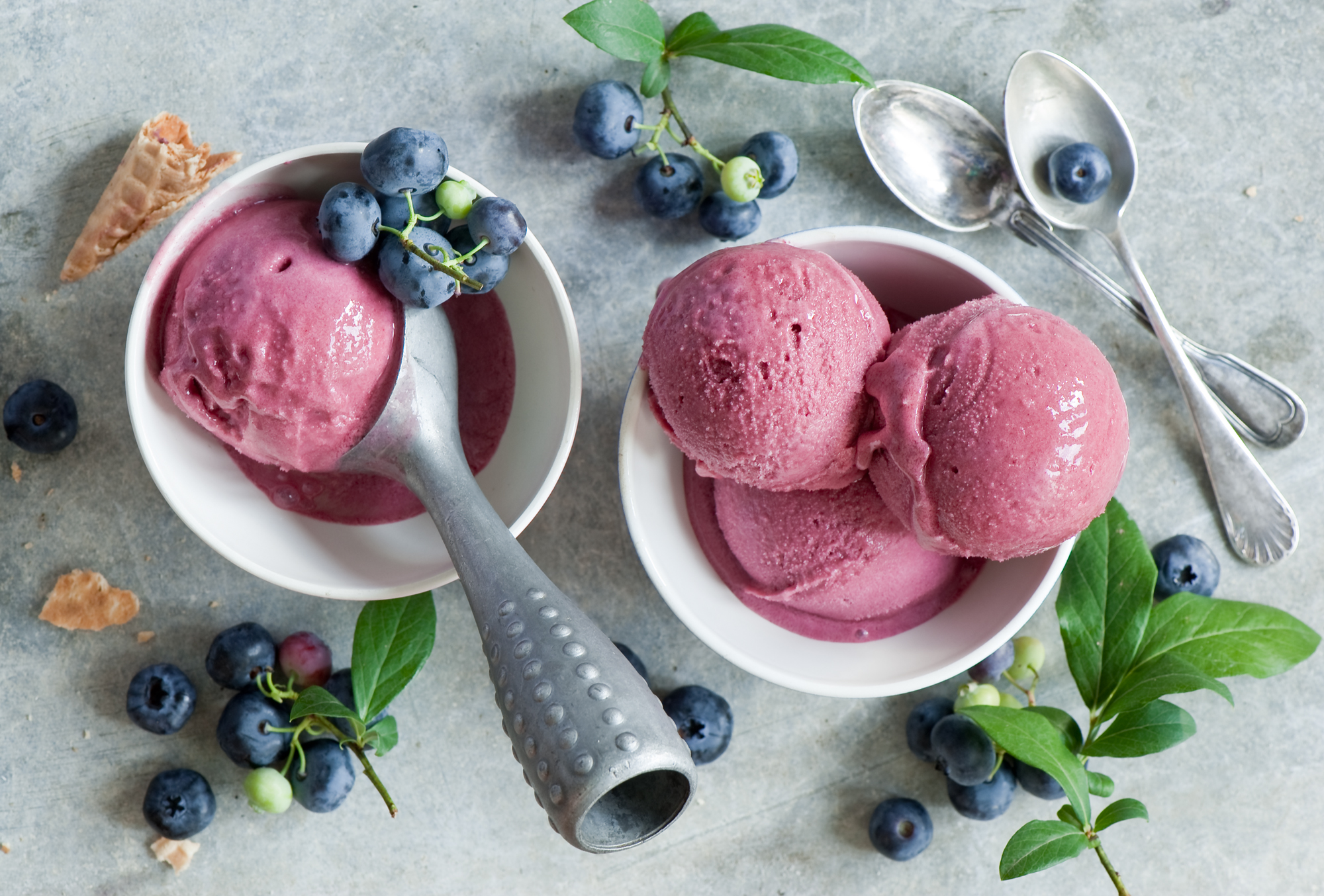 Download mobile wallpaper Food, Summer, Blueberry, Ice Cream, Still Life for free.