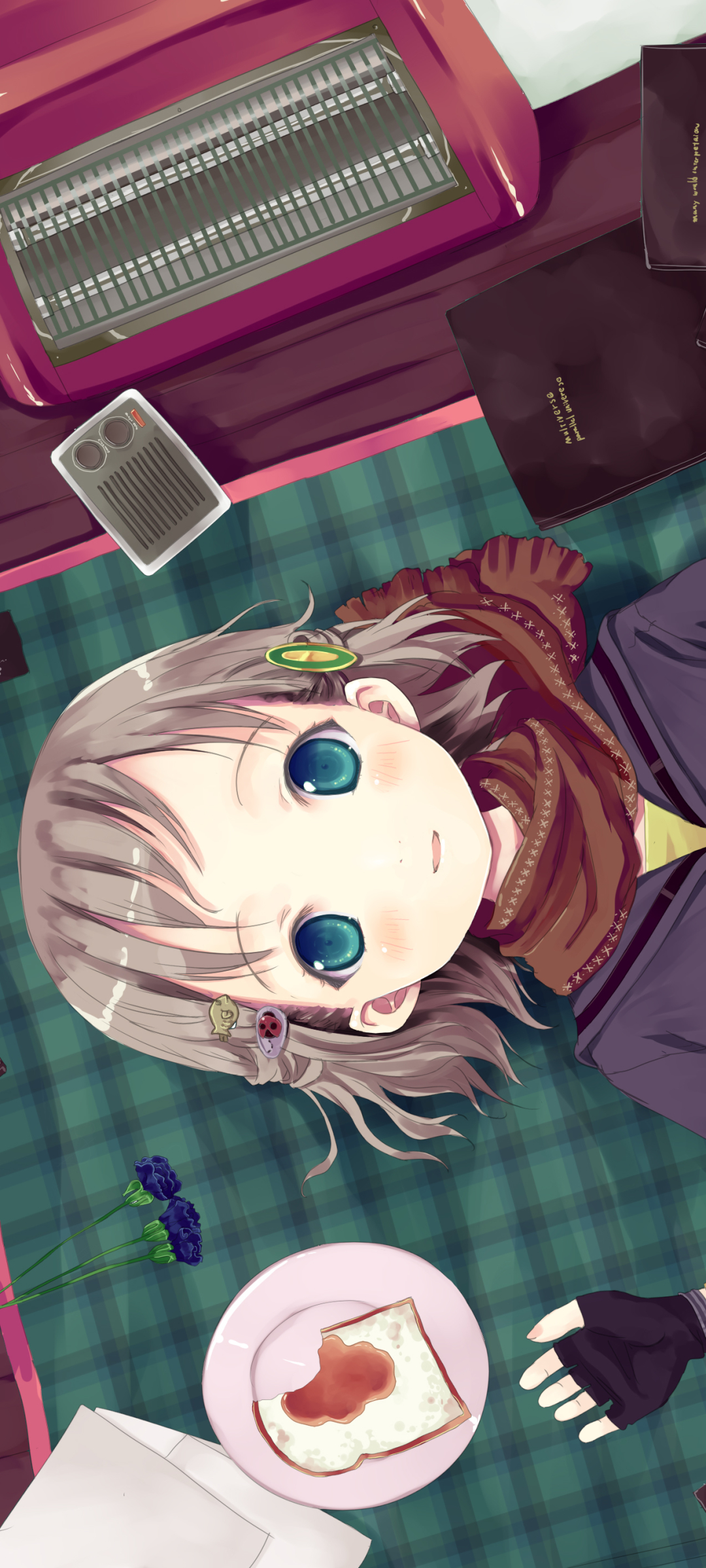 Download mobile wallpaper Anime, Blue Eyes, Original, Blush, Short Hair, Grey Hair for free.