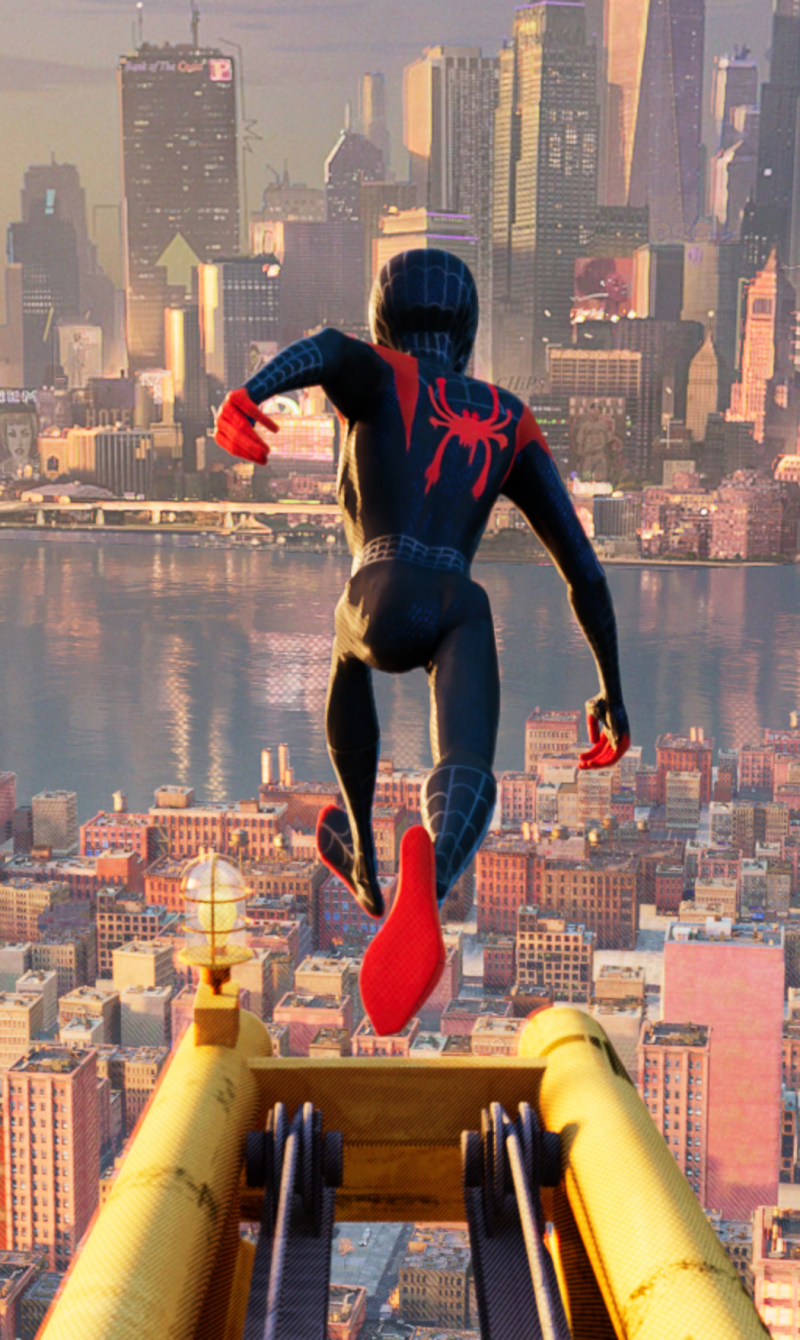 無料モバイル壁紙映画, スパイダーマン, ニューヨーク, スーパーヒーロー, マイルズ・モラレス, スパイダーマン：スパイダーバースへをダウンロードします。