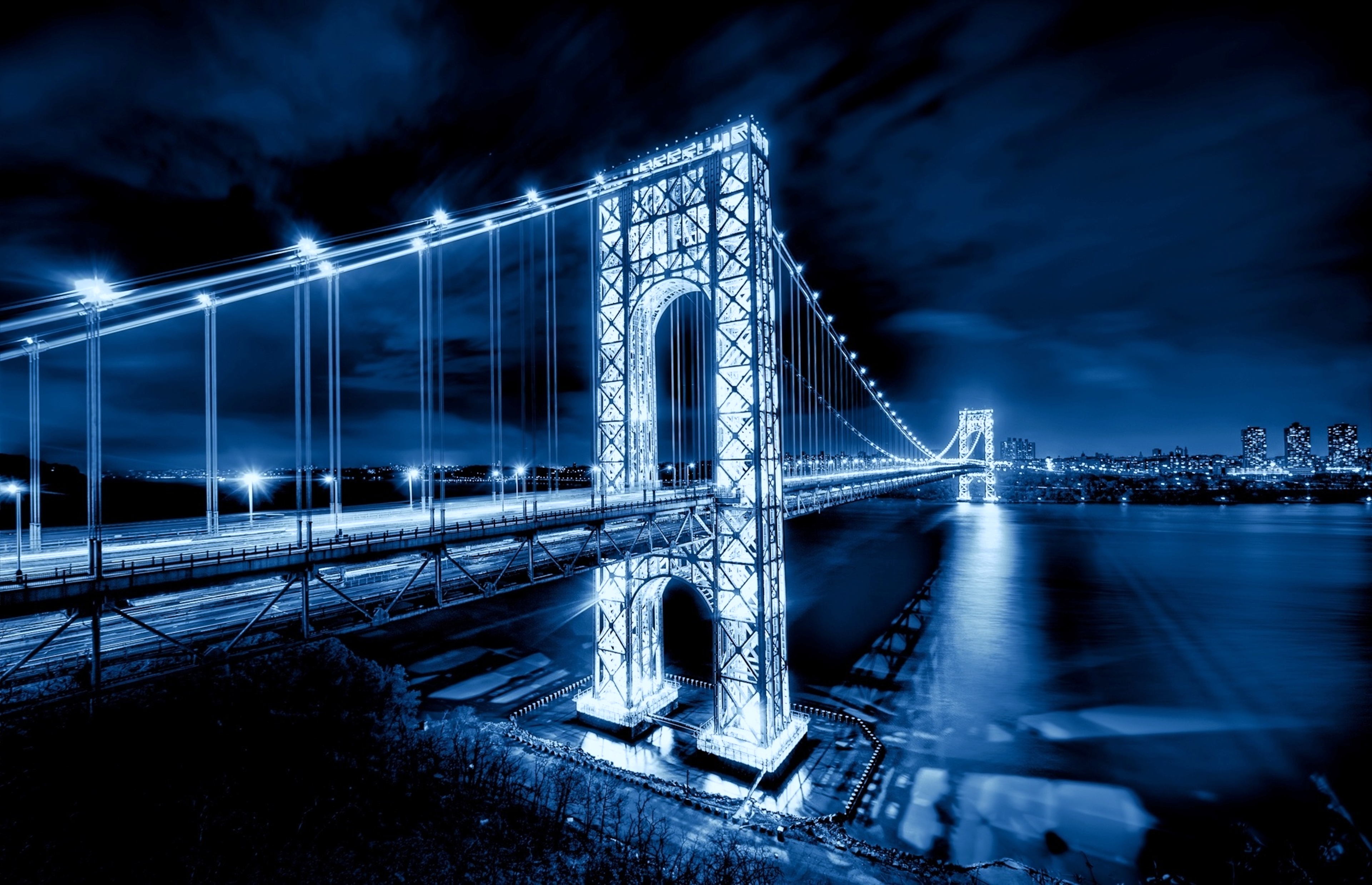 Популярные заставки и фоны Мост Джорджа Вашингтона на компьютер