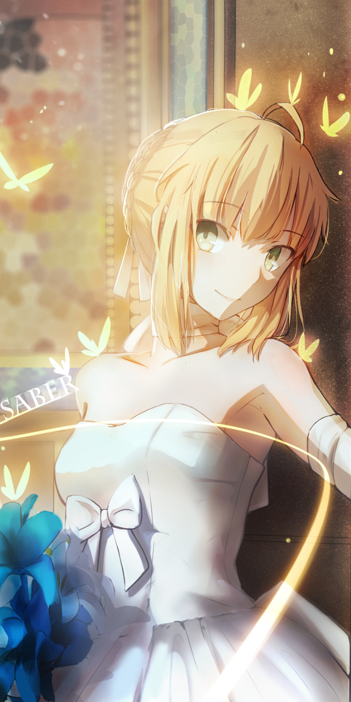 Download mobile wallpaper Anime, Blonde, Bride, Wedding Dress, Saber (Fate Series), Fate/stay Night, Fate Series for free.