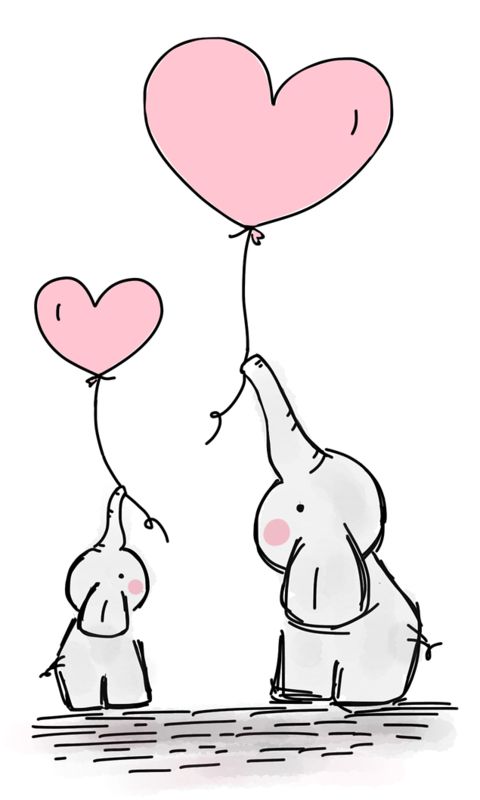 Download mobile wallpaper Balloon, Animal, Artistic, Elephant, Heart Shaped for free.