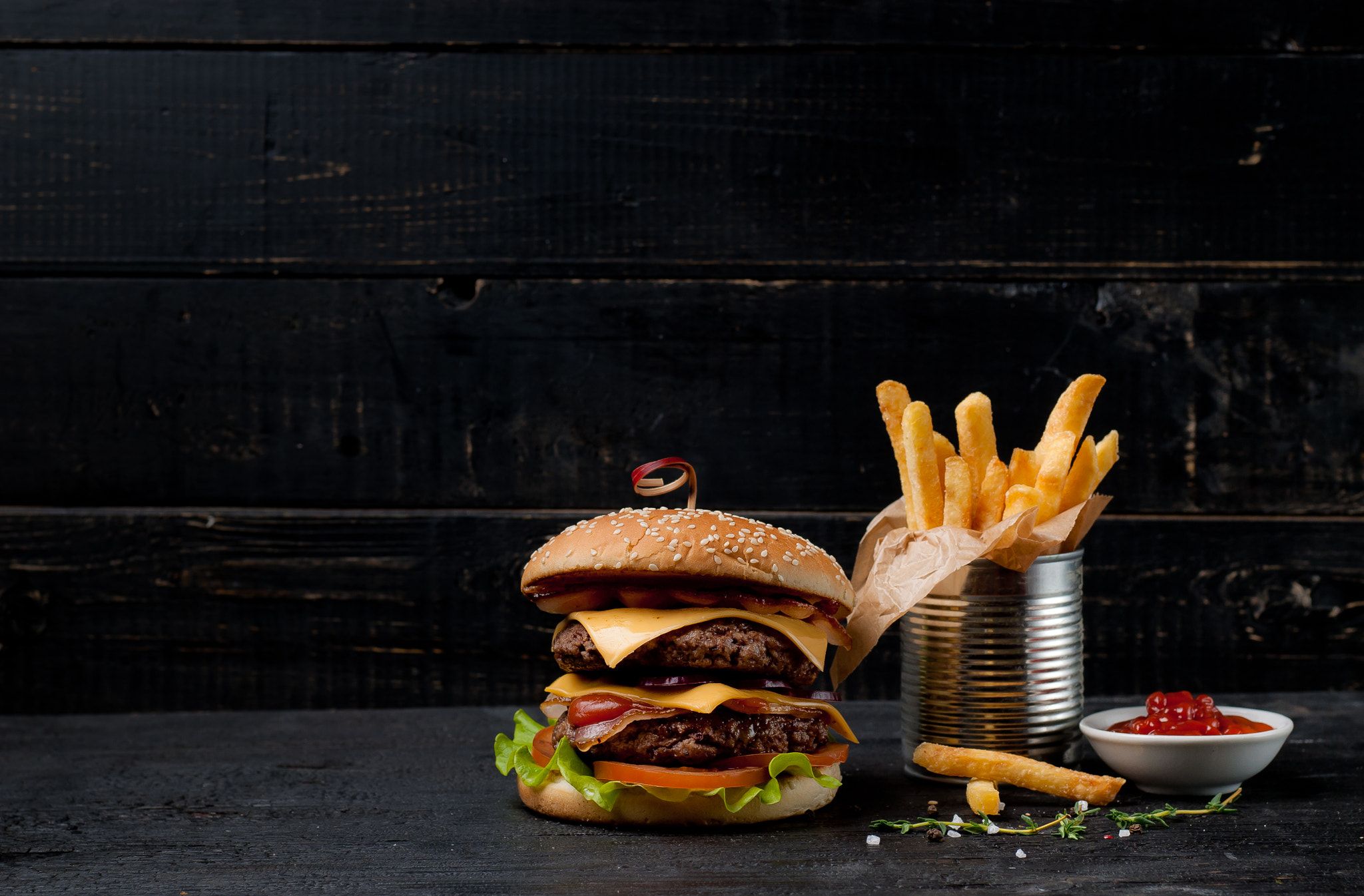 Free download wallpaper Food, Still Life, Burger, French Fries on your PC desktop