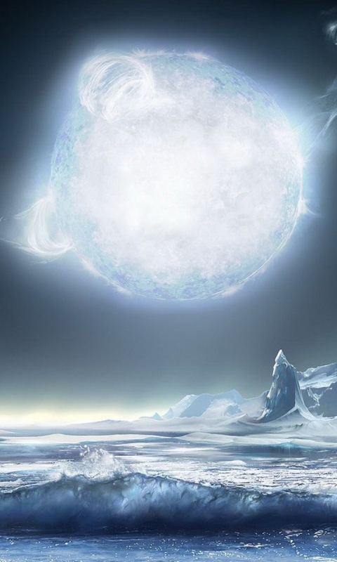 Descarga gratuita de fondo de pantalla para móvil de Paisaje, Sol, Hielo, Espacio, Ciencia Ficción, Congelado, Frozen: El Reino Del Hielo.