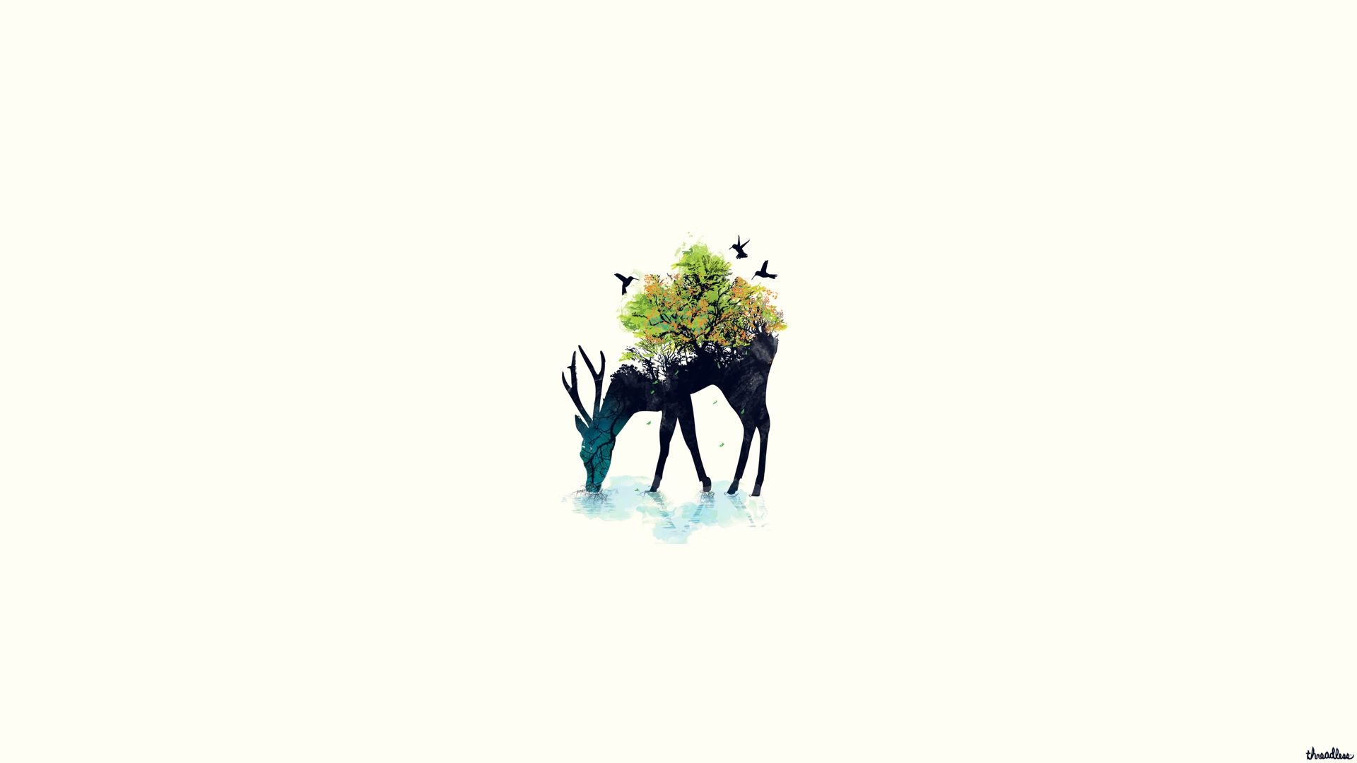 Free download wallpaper Fantasy, Deer, Minimalist, Fantasy Animals on your PC desktop
