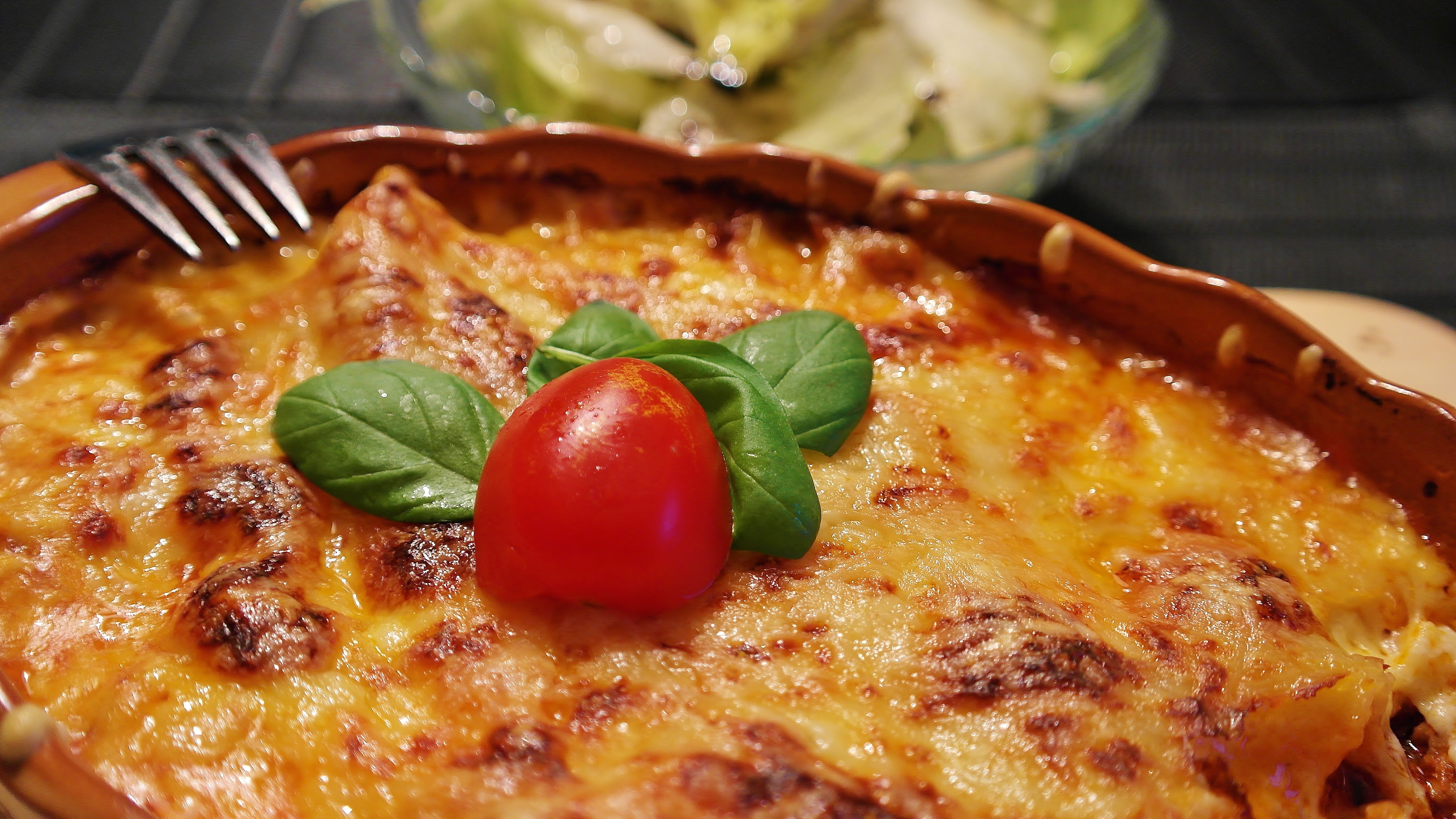 food, cheese, tomatoes, appetizing, lasagna