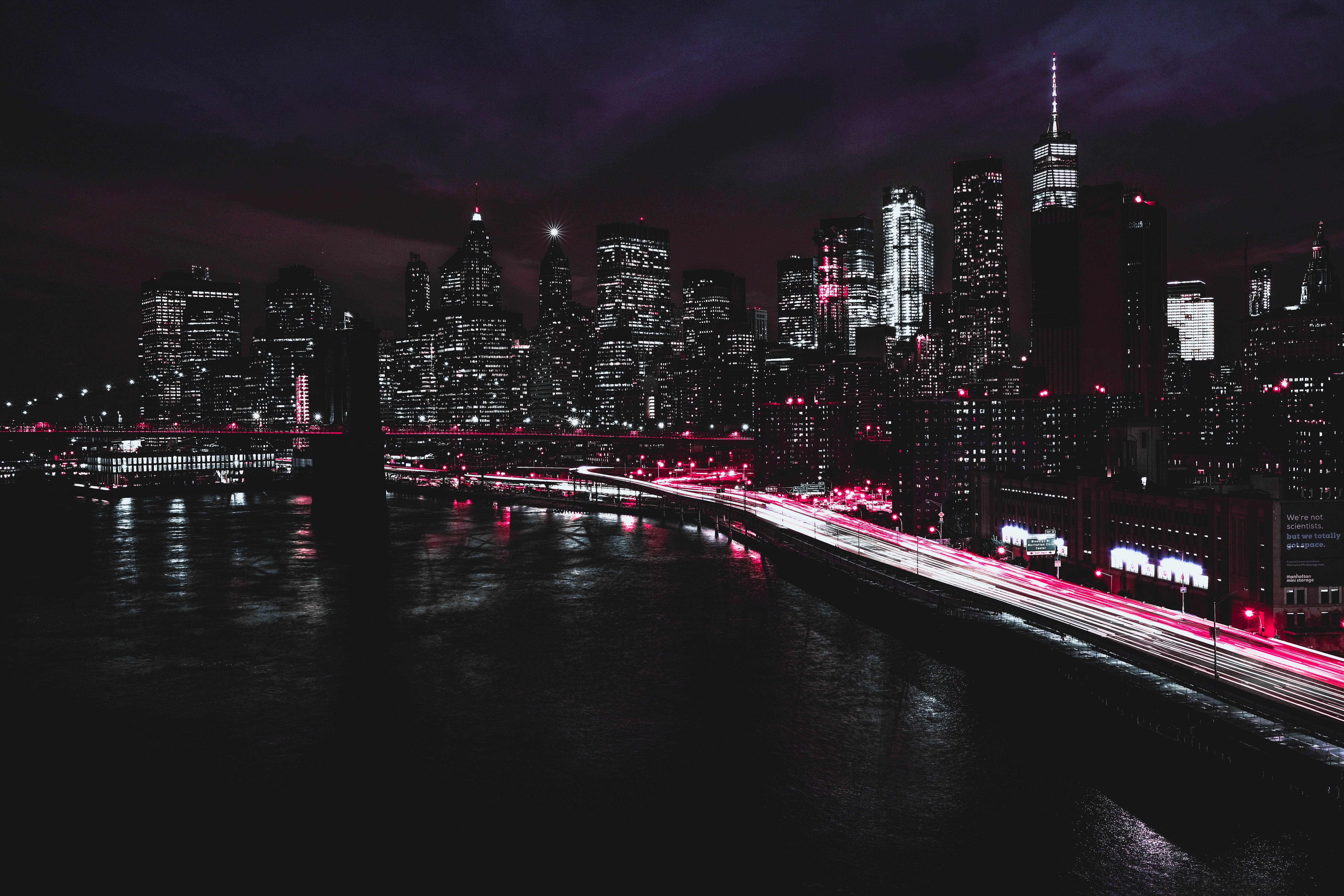 Скачать картинку Небоскребы, Сша, Города, Ночь, Нью Йорк в телефон бесплатно.
