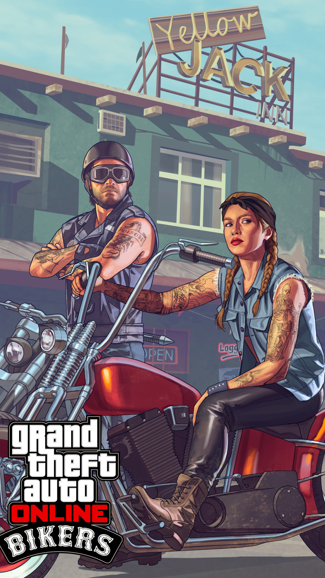Handy-Wallpaper Biker, Computerspiele, Grand Theft Auto, Grand Theft Auto V, Schwerer Kraftfahrzeugdiebstahl, Grand Theft Auto Online kostenlos herunterladen.