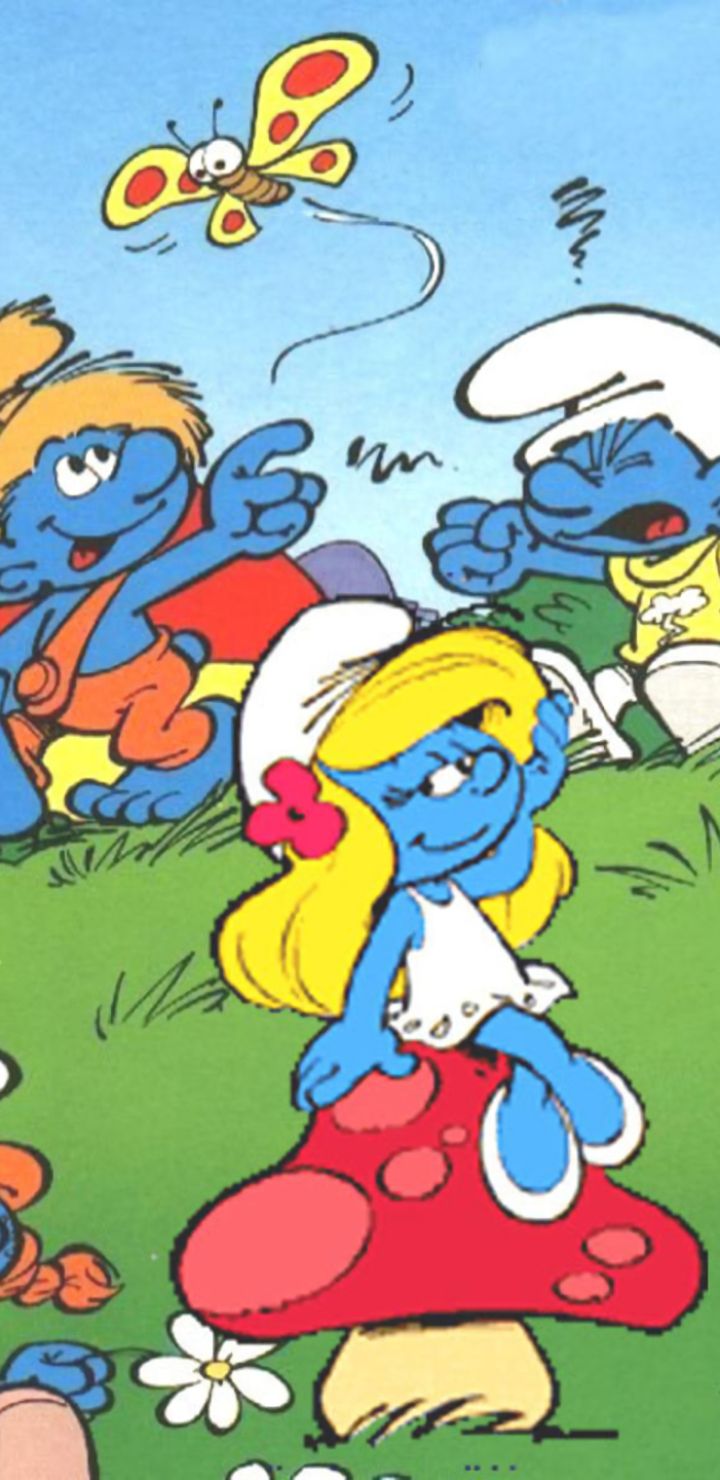 Download mobile wallpaper Cartoon, Smurfs, House, Butterfly, Comics, The Smurfs for free.