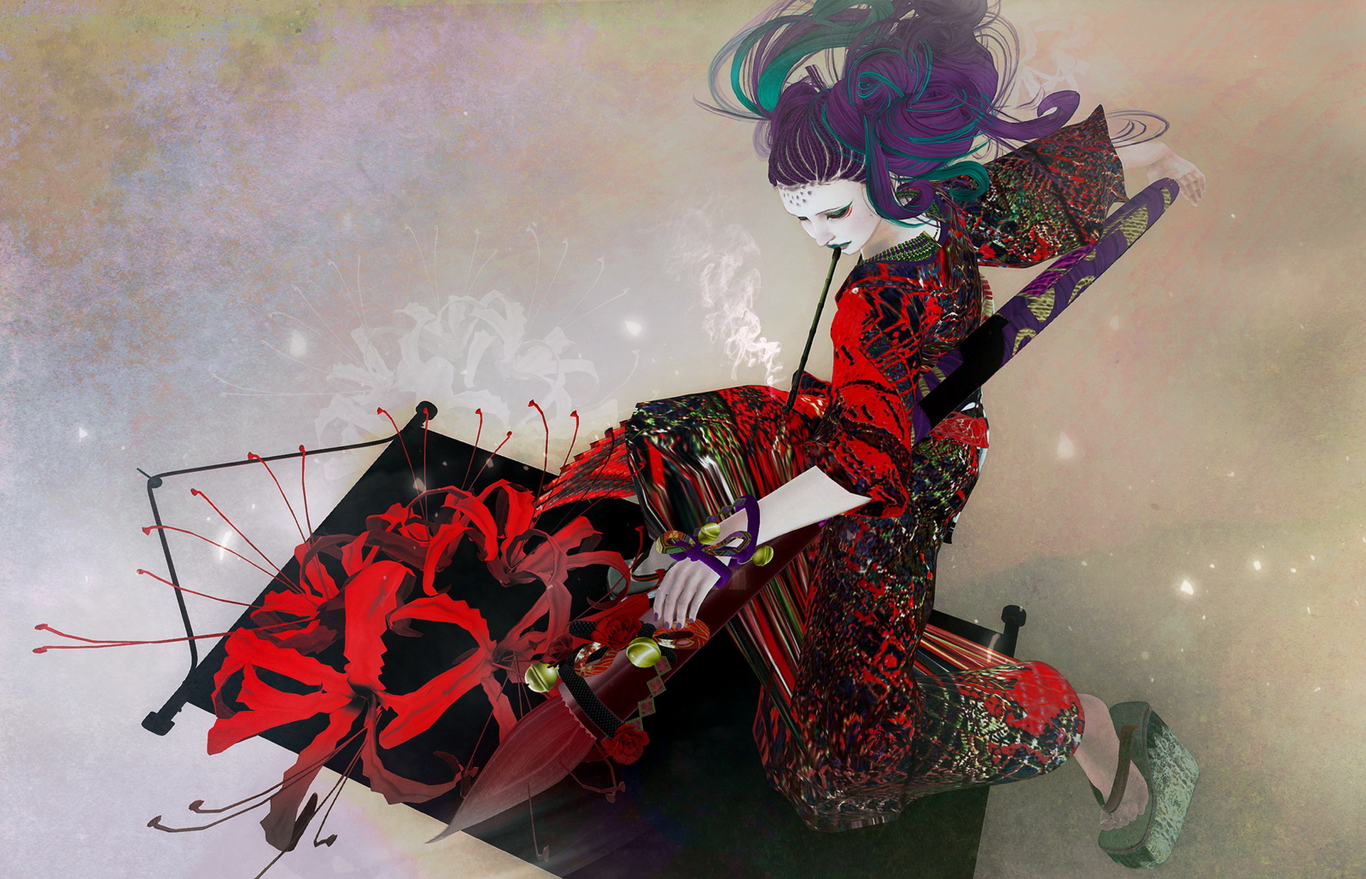 Descarga gratuita de fondo de pantalla para móvil de Artístico, Kimono, Oriental, Mujeres.