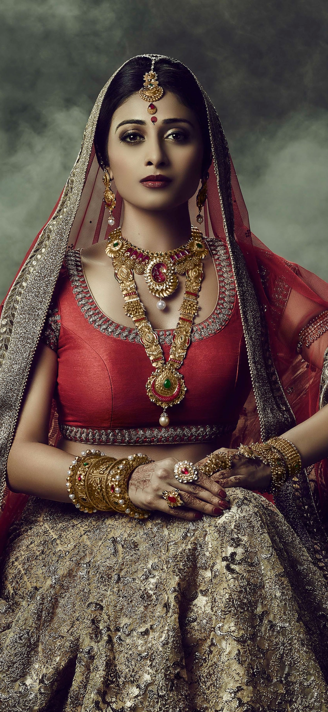 Download mobile wallpaper Jewelry, Oriental, Bride, Women, Bracelet, Indian, Necklace, Saree for free.