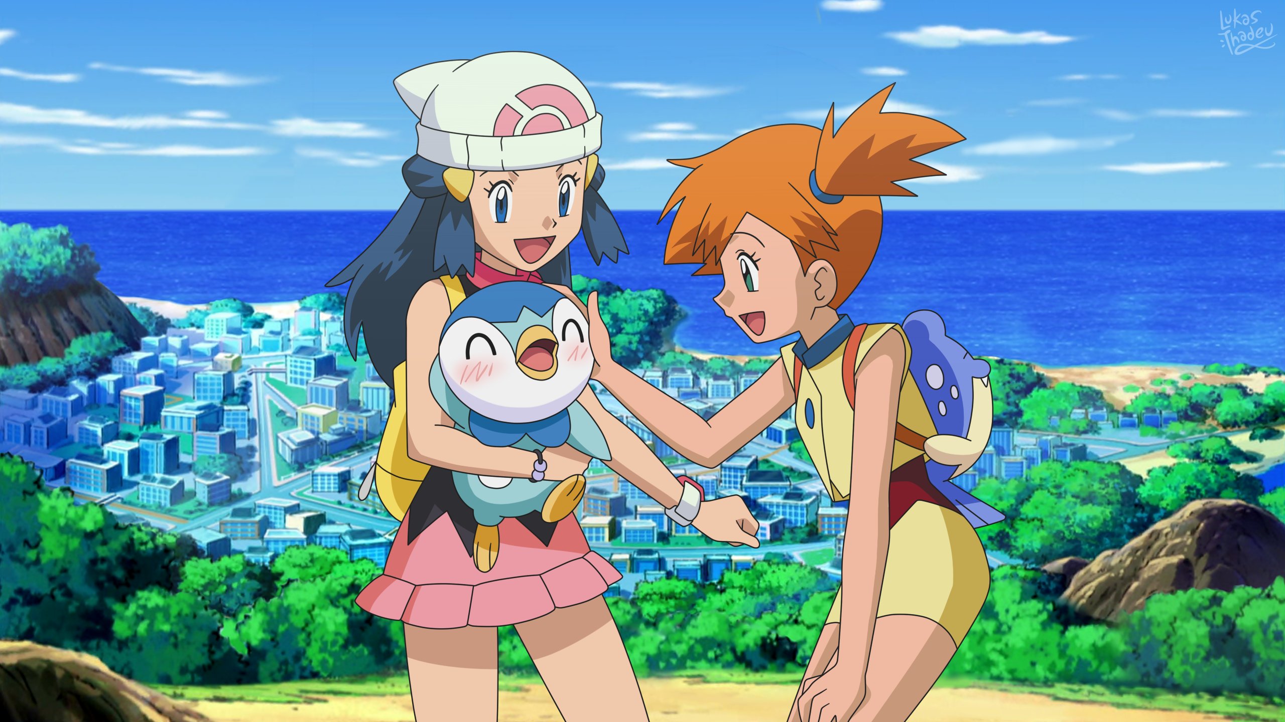 Download mobile wallpaper Anime, Pokémon, Piplup (Pokémon), Dawn (Pokémon), Misty (Pokémon) for free.