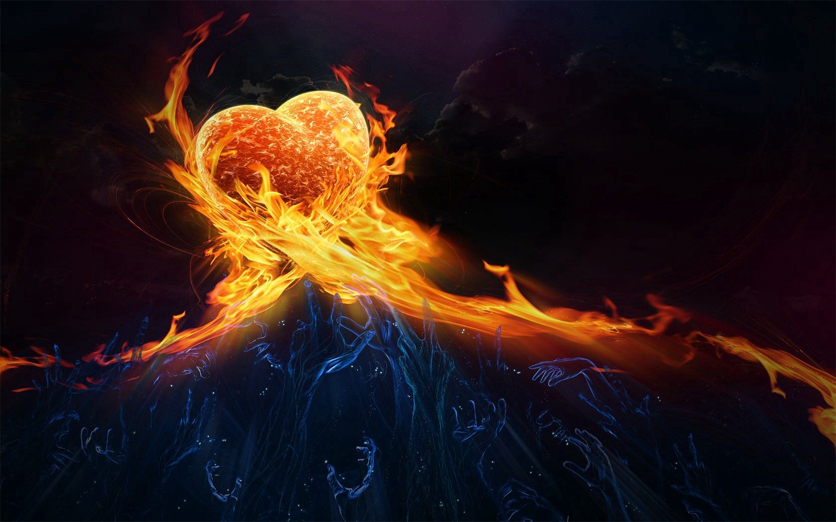 Descarga gratis la imagen Abstracción, Llama, Un Corazón, Fuego, Corazón en el escritorio de tu PC