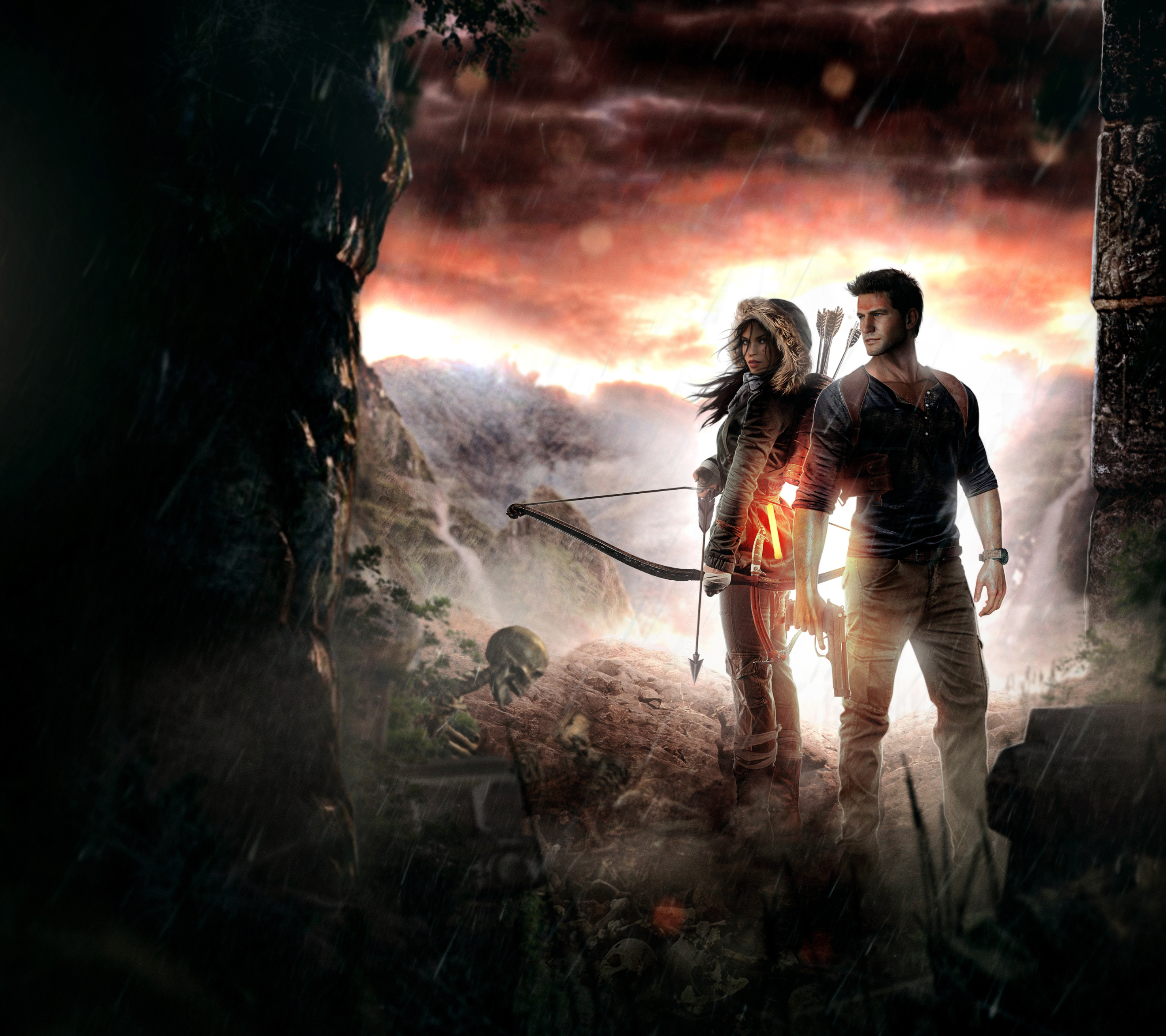 Free download wallpaper Uncharted, Tomb Raider, Crossover, Video Game, Lara Croft on your PC desktop