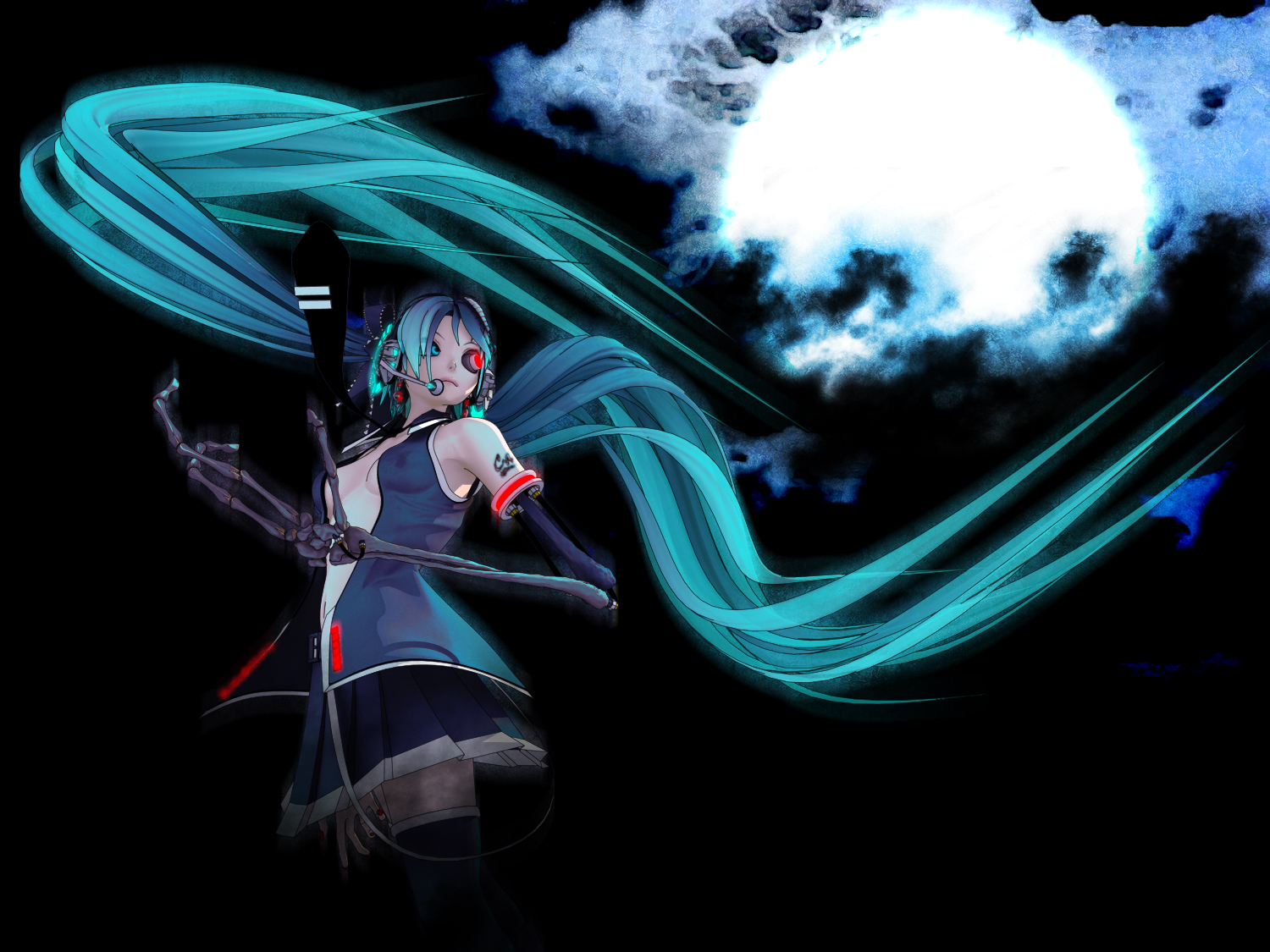 Handy-Wallpaper Vocaloid, Hatsune Miku, Dunkel, Animes kostenlos herunterladen.