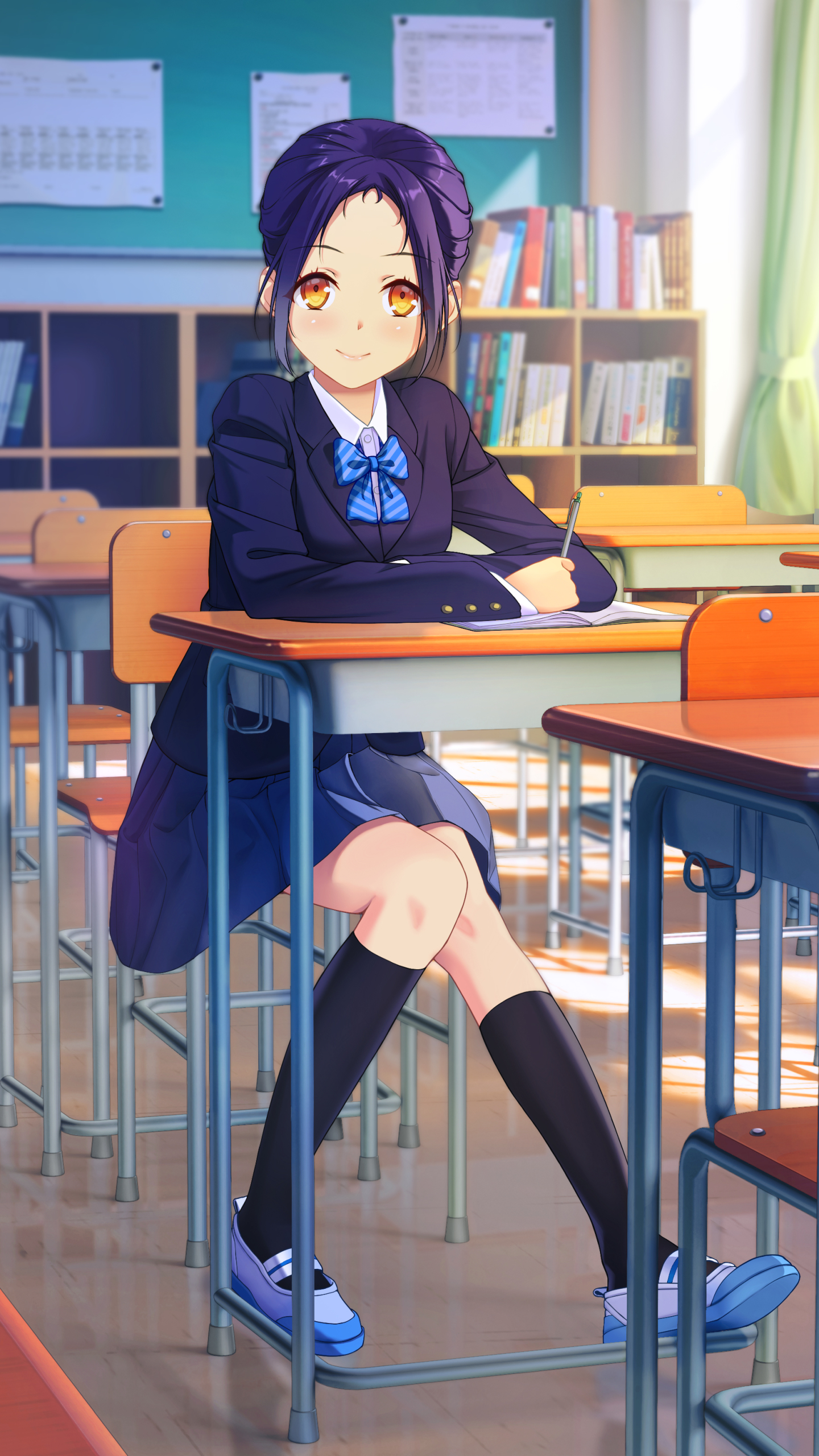 Download mobile wallpaper Anime, Girl, School, Classroom for free.