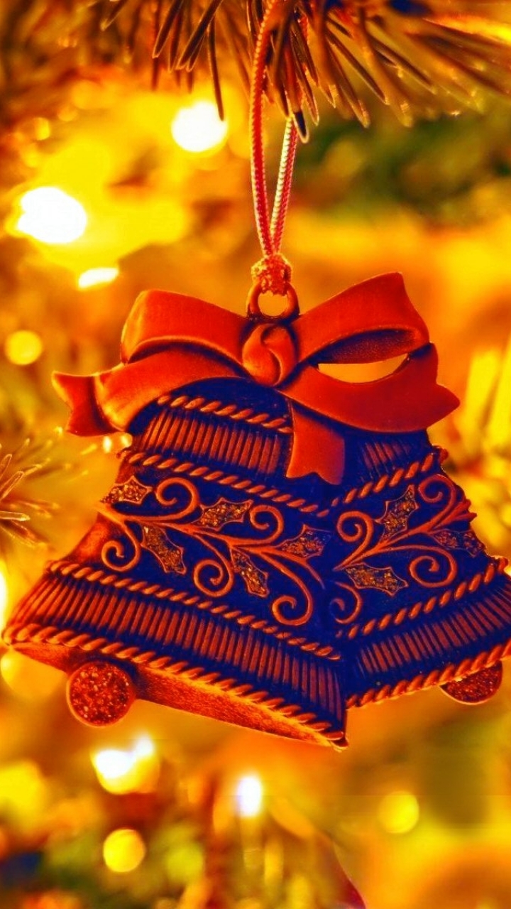 Handy-Wallpaper Feiertage, Weihnachten, Weihnachtsschmuck, Glocke kostenlos herunterladen.