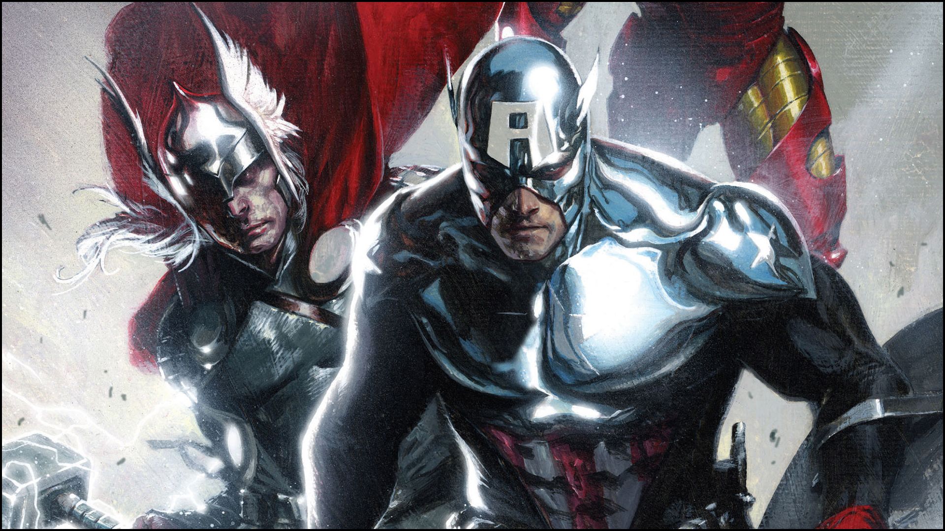 Laden Sie das Comics, Kapitän Amerika, Rächer, Thor, The Avengers-Bild kostenlos auf Ihren PC-Desktop herunter