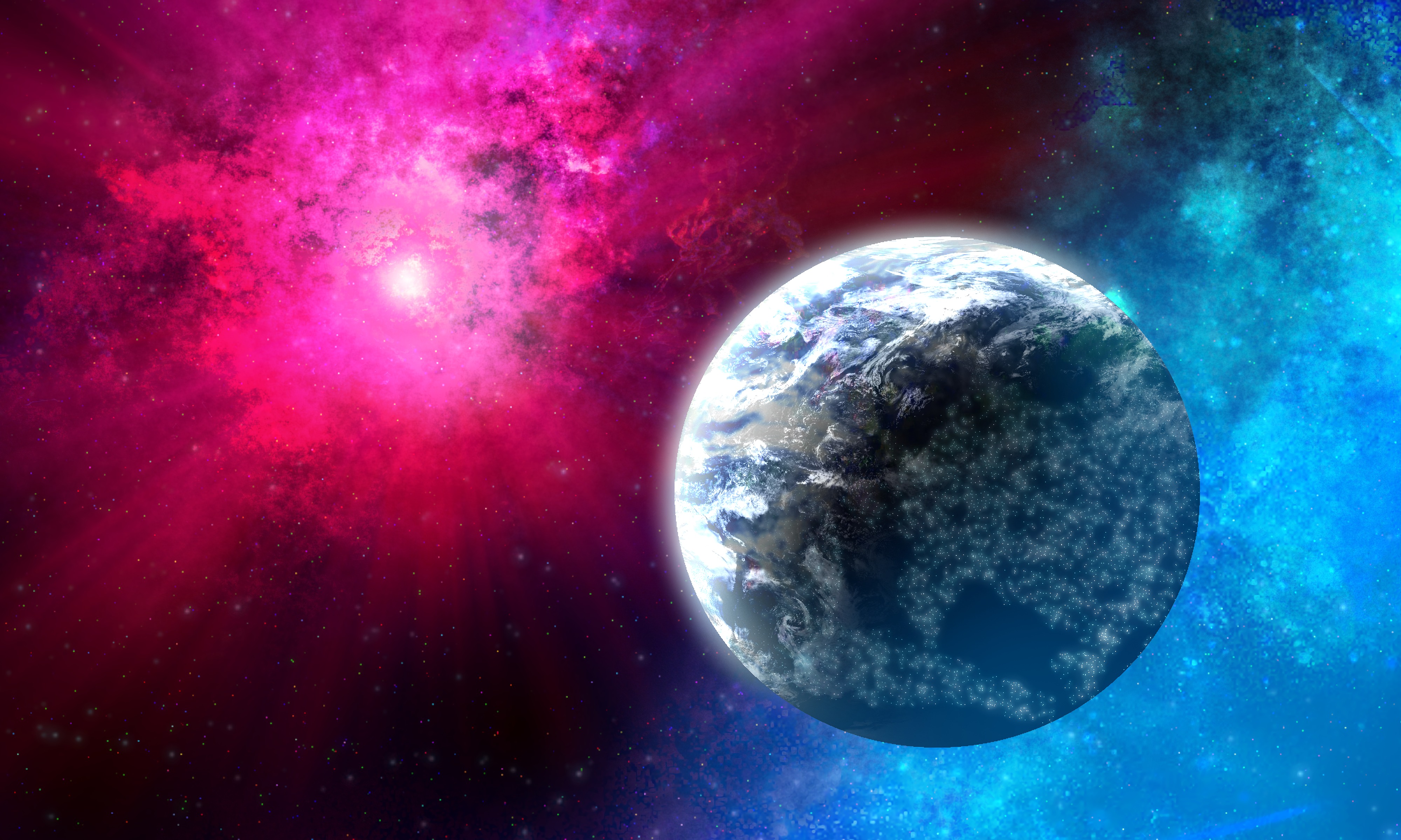 Free download wallpaper Stars, Beams, Rays, Universe, Planet on your PC desktop