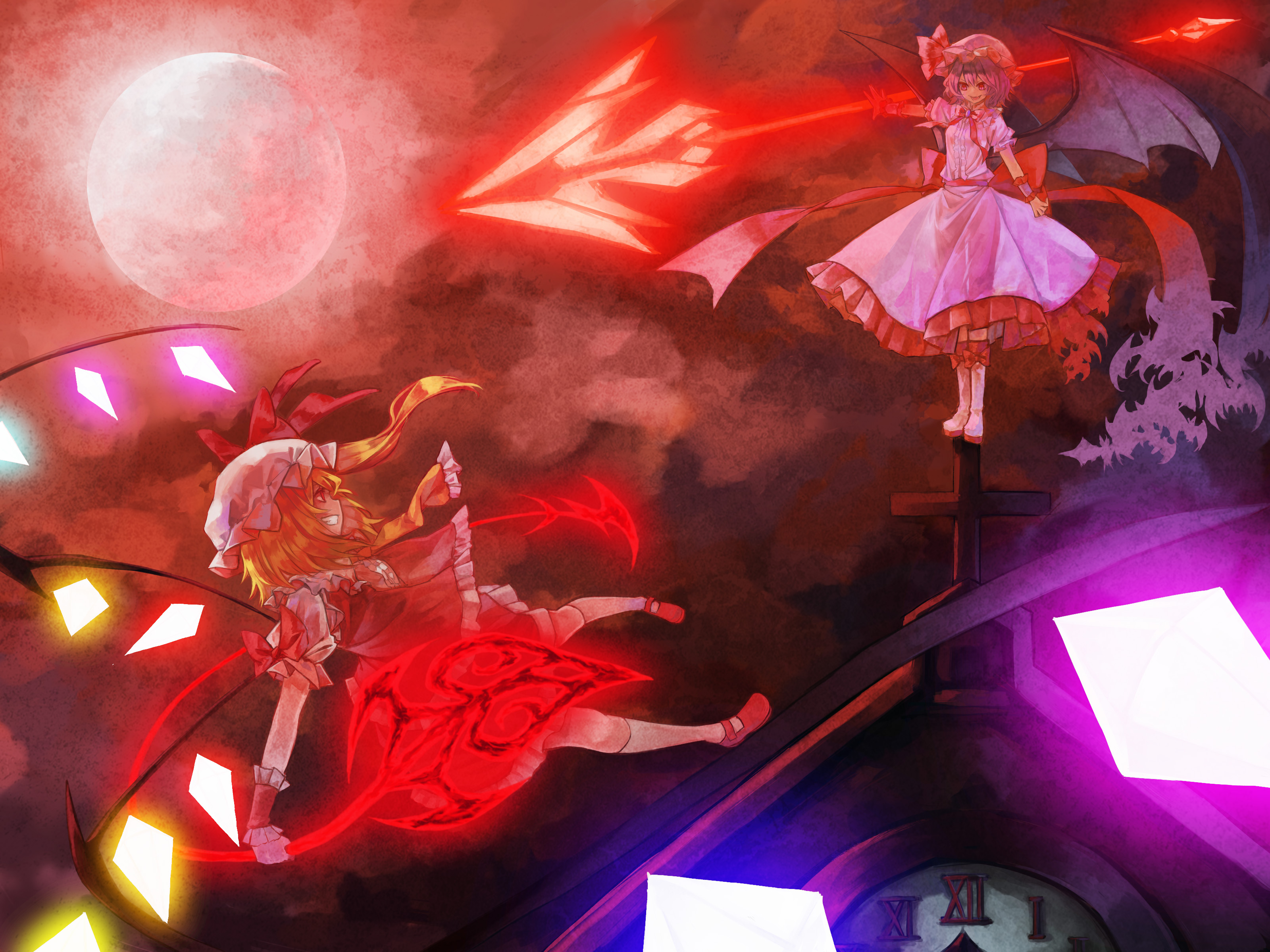 Descarga gratis la imagen Animado, Remilia Escarlata, Flandre Escarlata, Touhou en el escritorio de tu PC