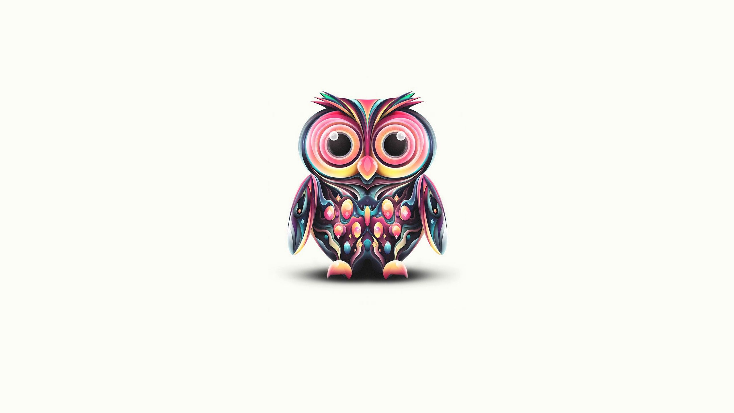 Desktop FHD owl, art, feather, bird, picture, drawing