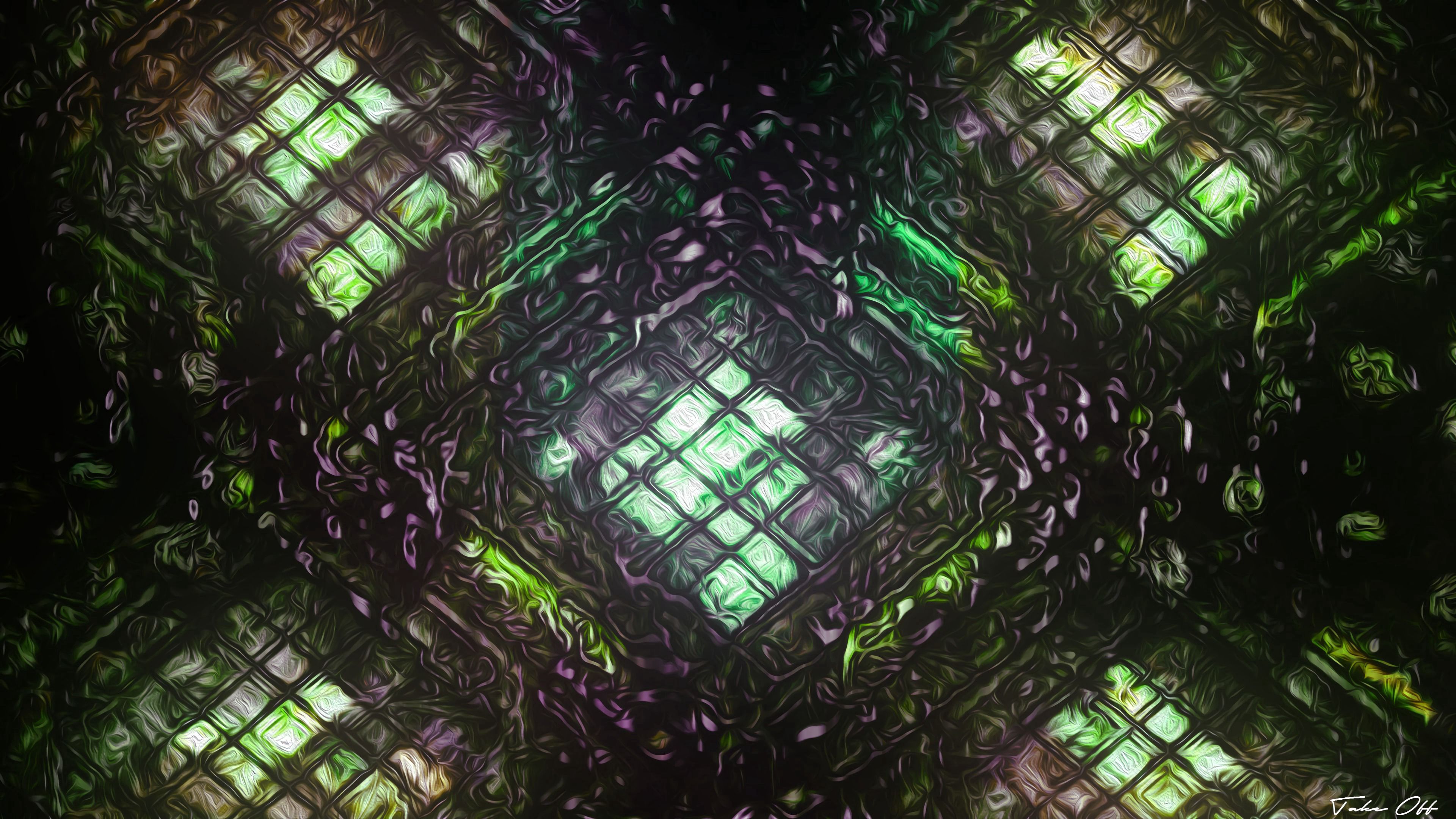 Download mobile wallpaper Distortion, Abstract, Fractal, Glow for free.