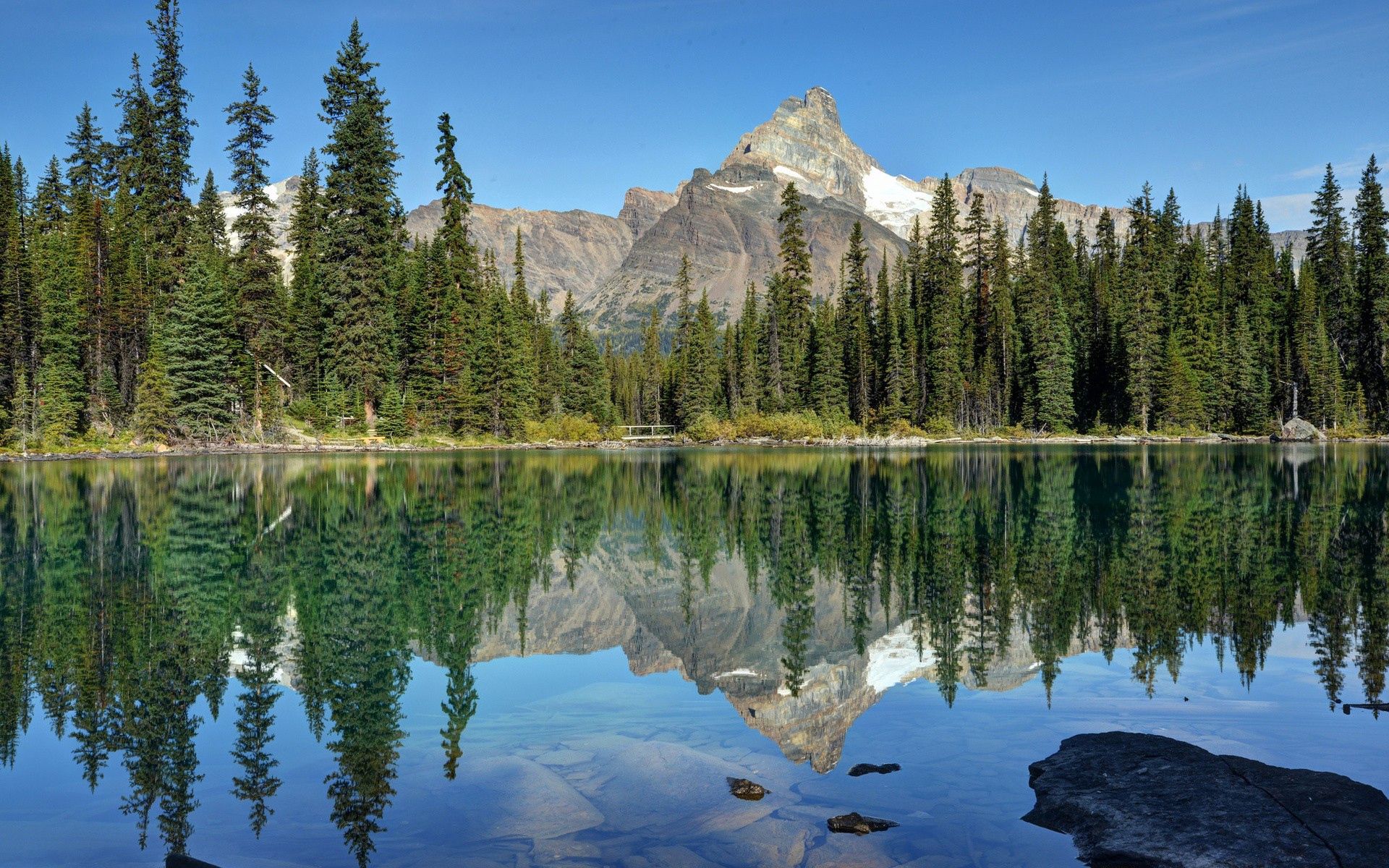 PCデスクトップに自然, 木, 反射, スカイ, 山脈, 夏画像を無料でダウンロード