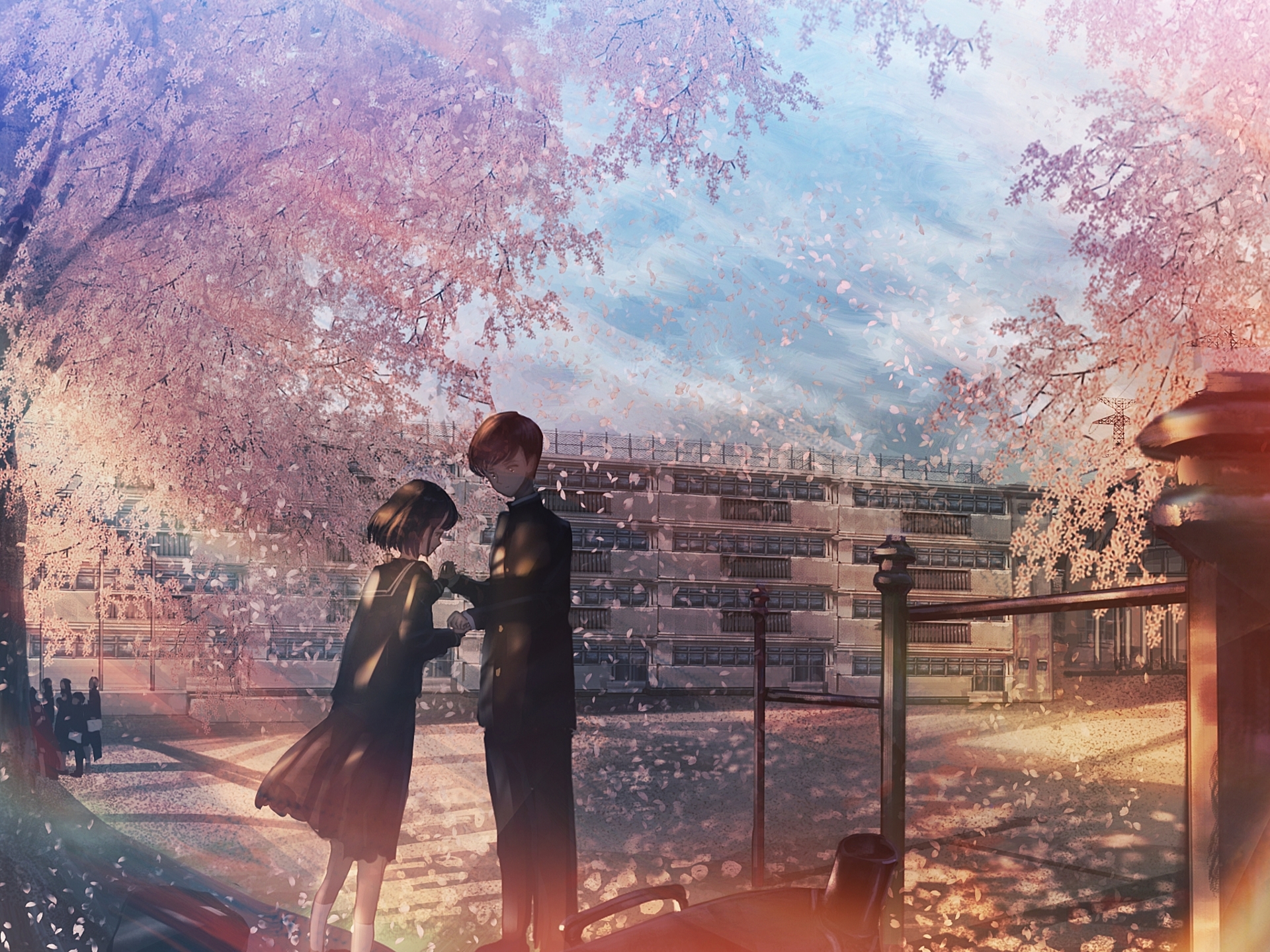 Laden Sie das Original, Kirschblüte, Animes-Bild kostenlos auf Ihren PC-Desktop herunter