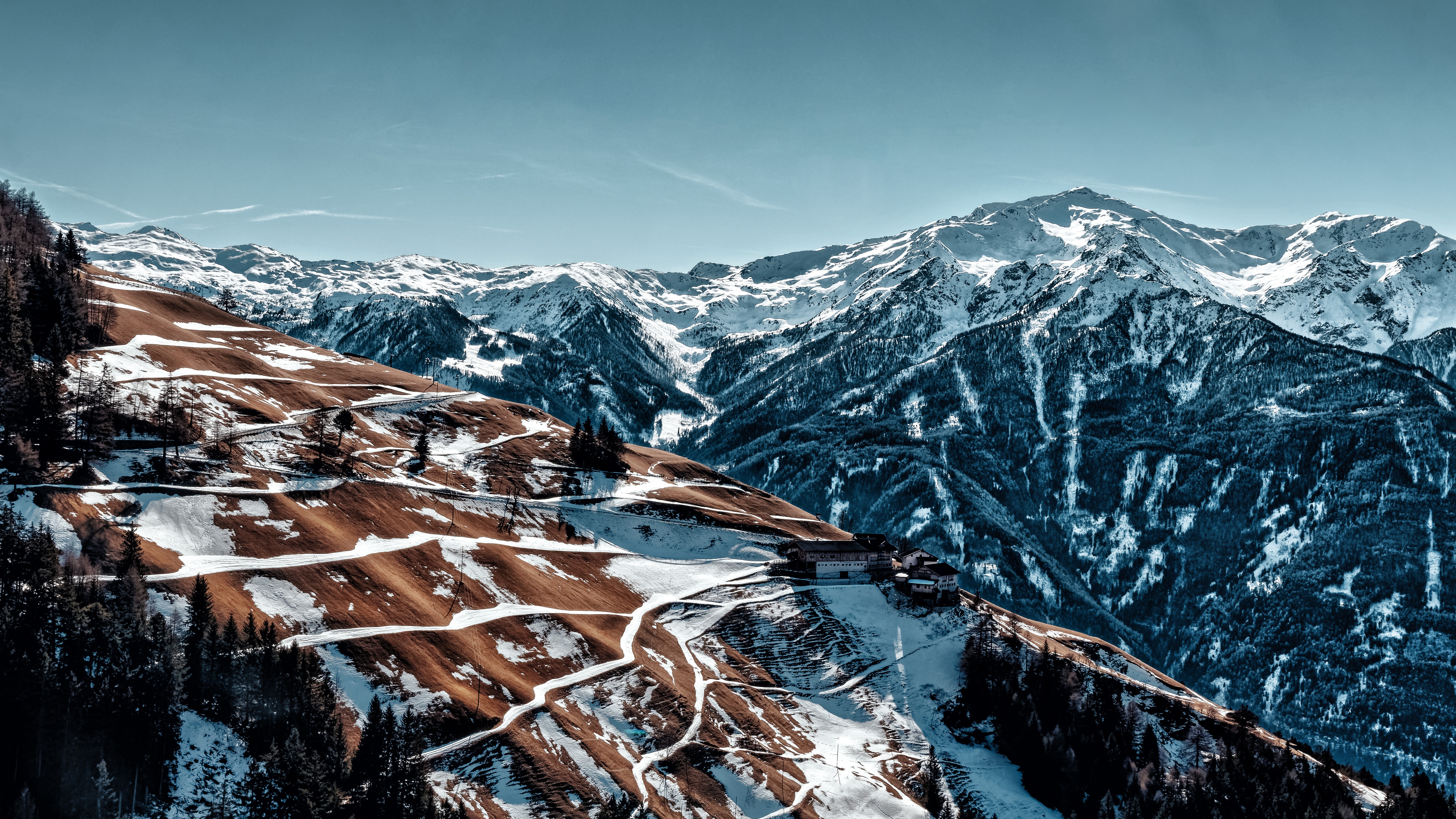 Descarga gratuita de fondo de pantalla para móvil de Naturaleza, Montañas, Pendientes, Laderas, Vértice, Alpes, Tops, Nieve.