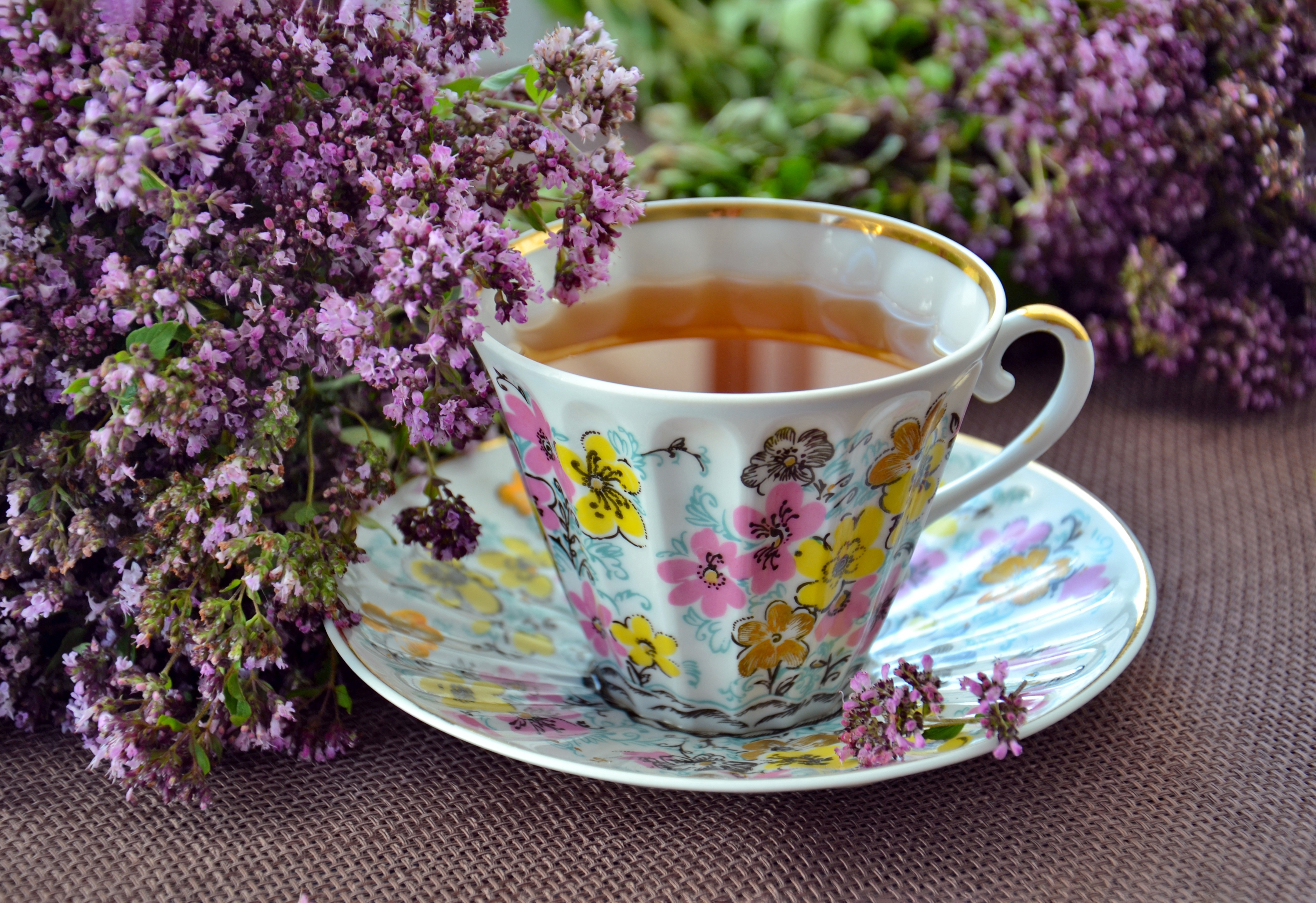 Free download wallpaper Food, Flower, Cup, Tea on your PC desktop