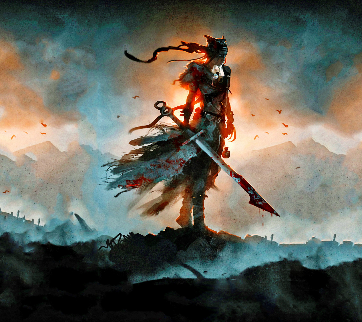 Laden Sie das Krieger, Klinge, Computerspiele, Senua (Höllenklinge), Hellblade: Senua's Sacrifice-Bild kostenlos auf Ihren PC-Desktop herunter
