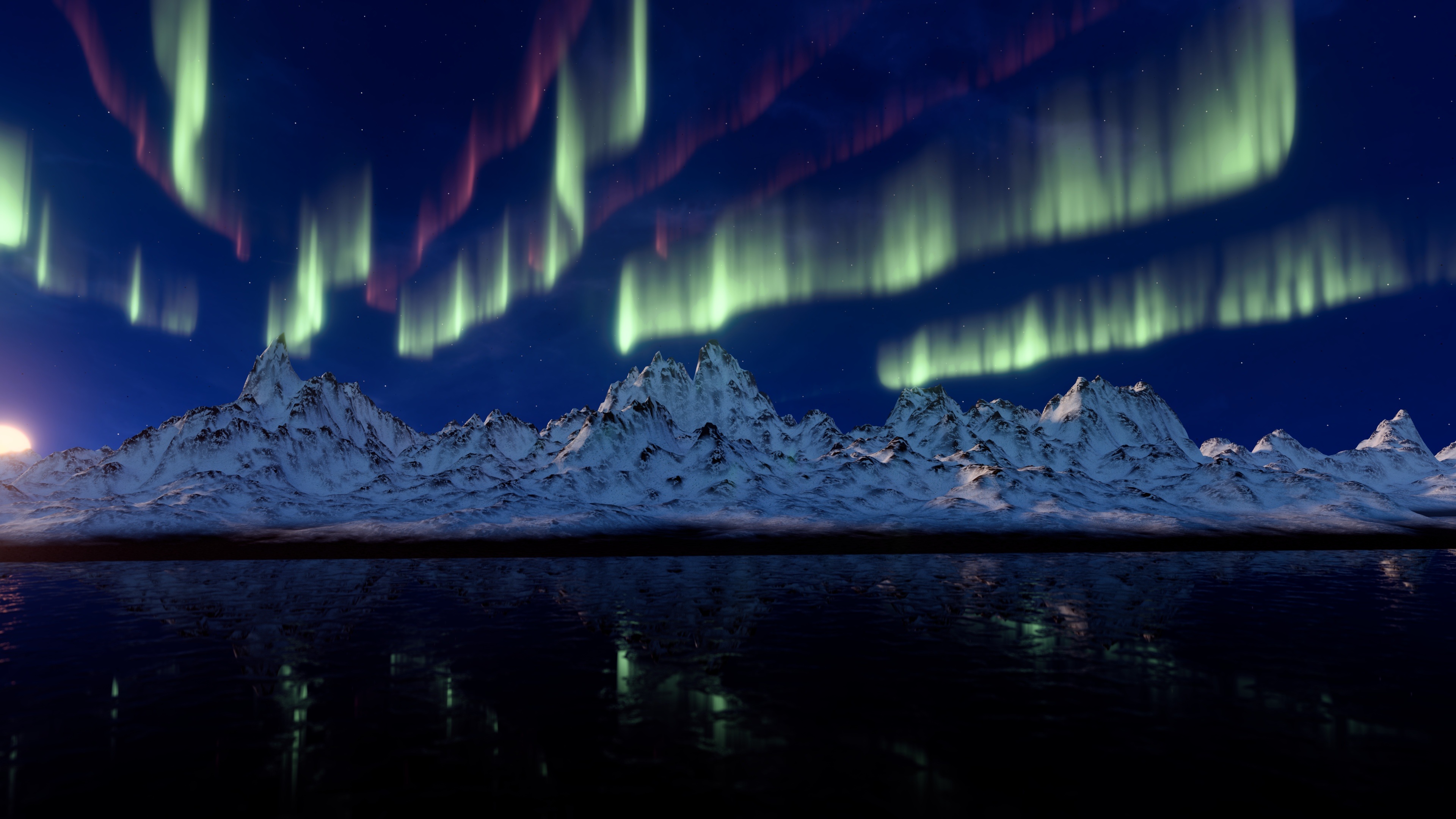 Descarga gratis la imagen Naturaleza, Nieve, Montaña, Luz, Aurora Boreal, Tierra/naturaleza en el escritorio de tu PC