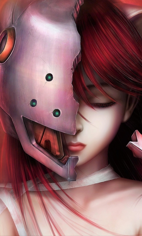 Download mobile wallpaper Anime, Helmet, Red Hair, Lucy (Elfen Lied), Elfen Lied for free.