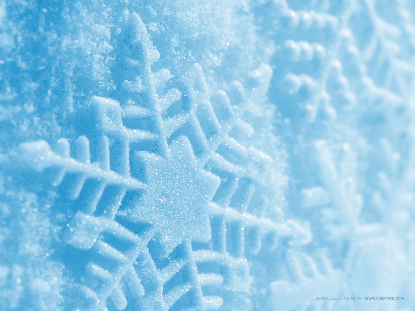 snowflakes, winter, background, snow, blue Full HD
