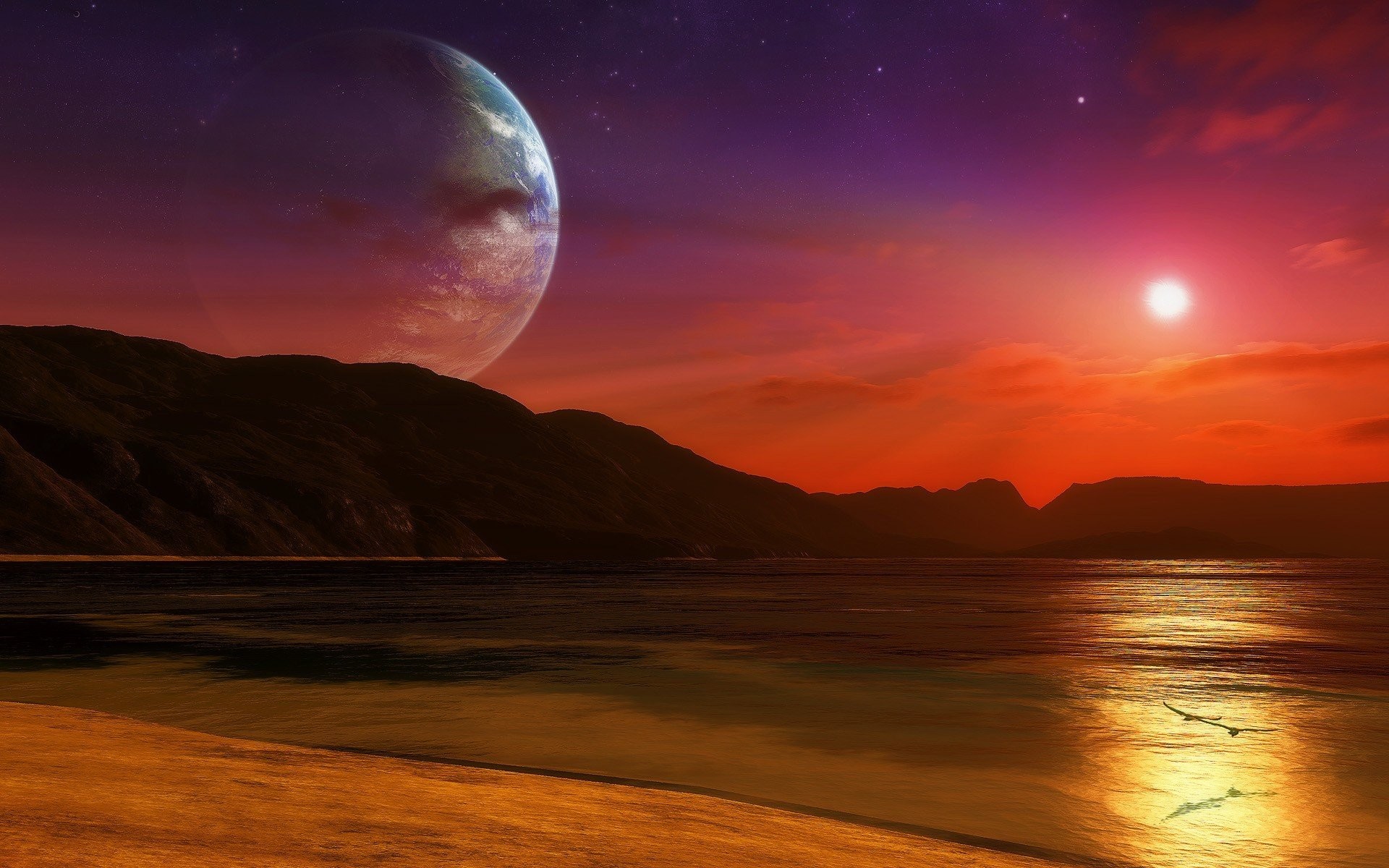 Handy-Wallpaper Landschaft, Fantasie, Science Fiction kostenlos herunterladen.