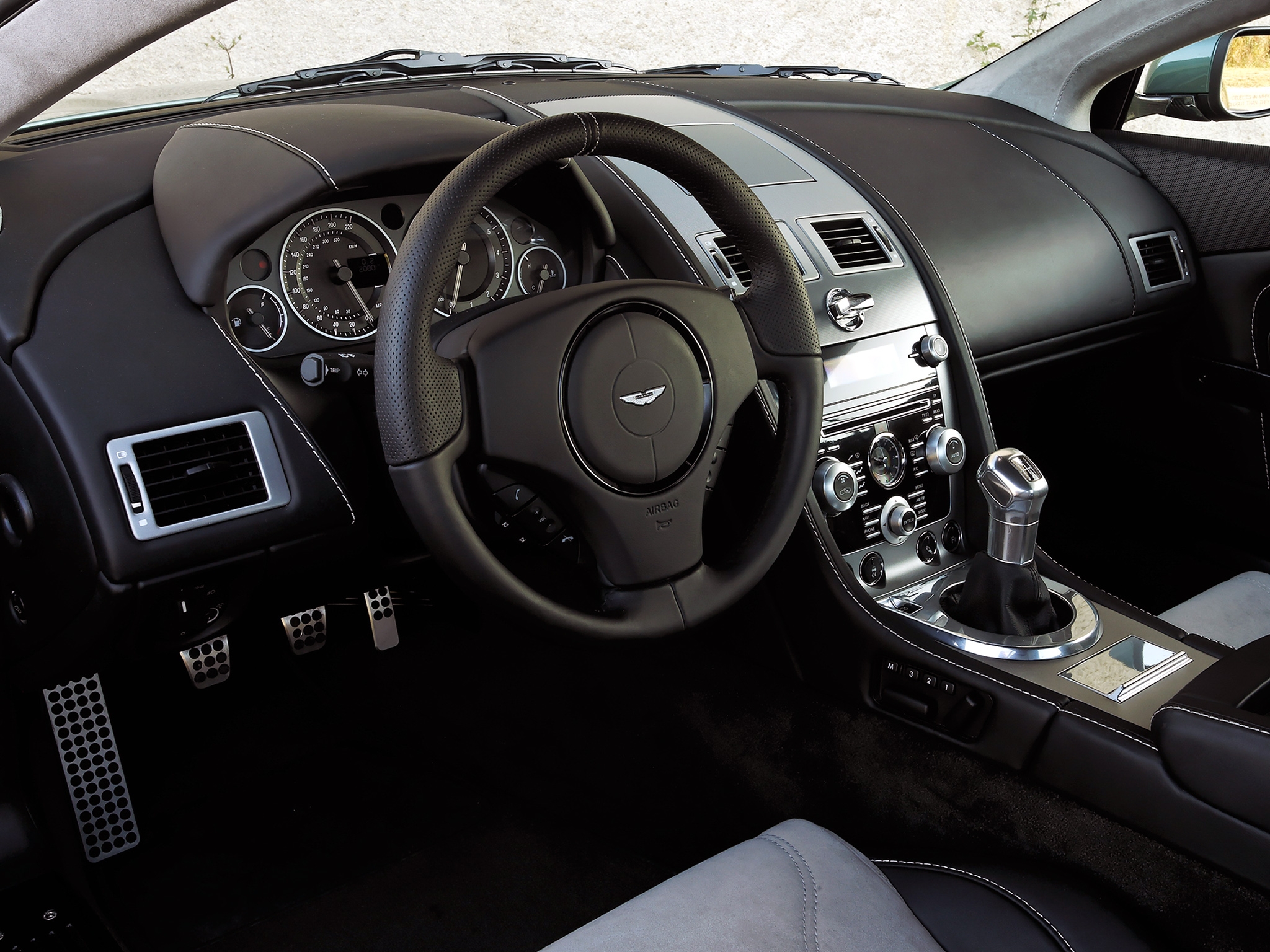 dbs, interior, aston martin, cars, black, 2008, steering wheel, rudder, salon, speedometer HD wallpaper