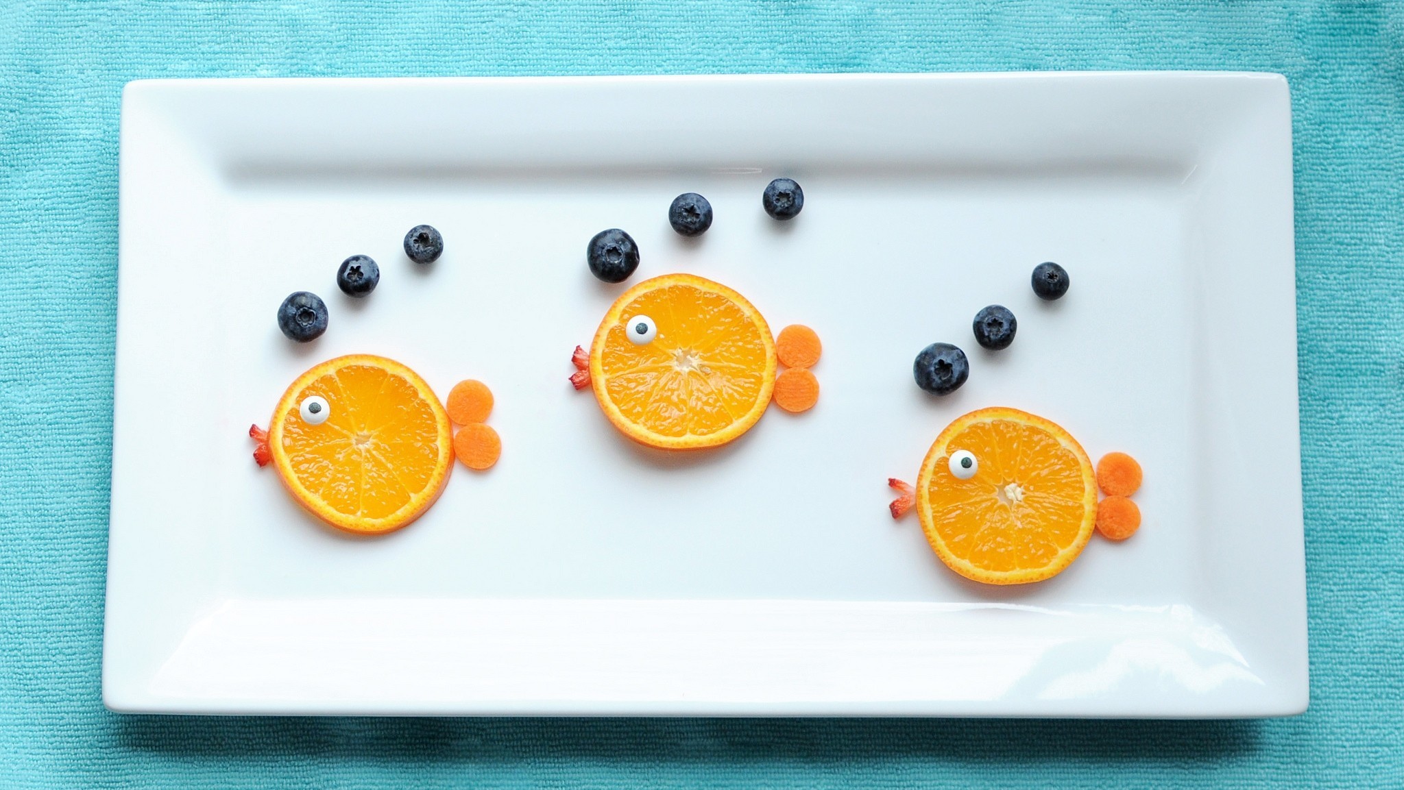 plate, food, still life, blueberry, fish, fruit, orange (fruit)