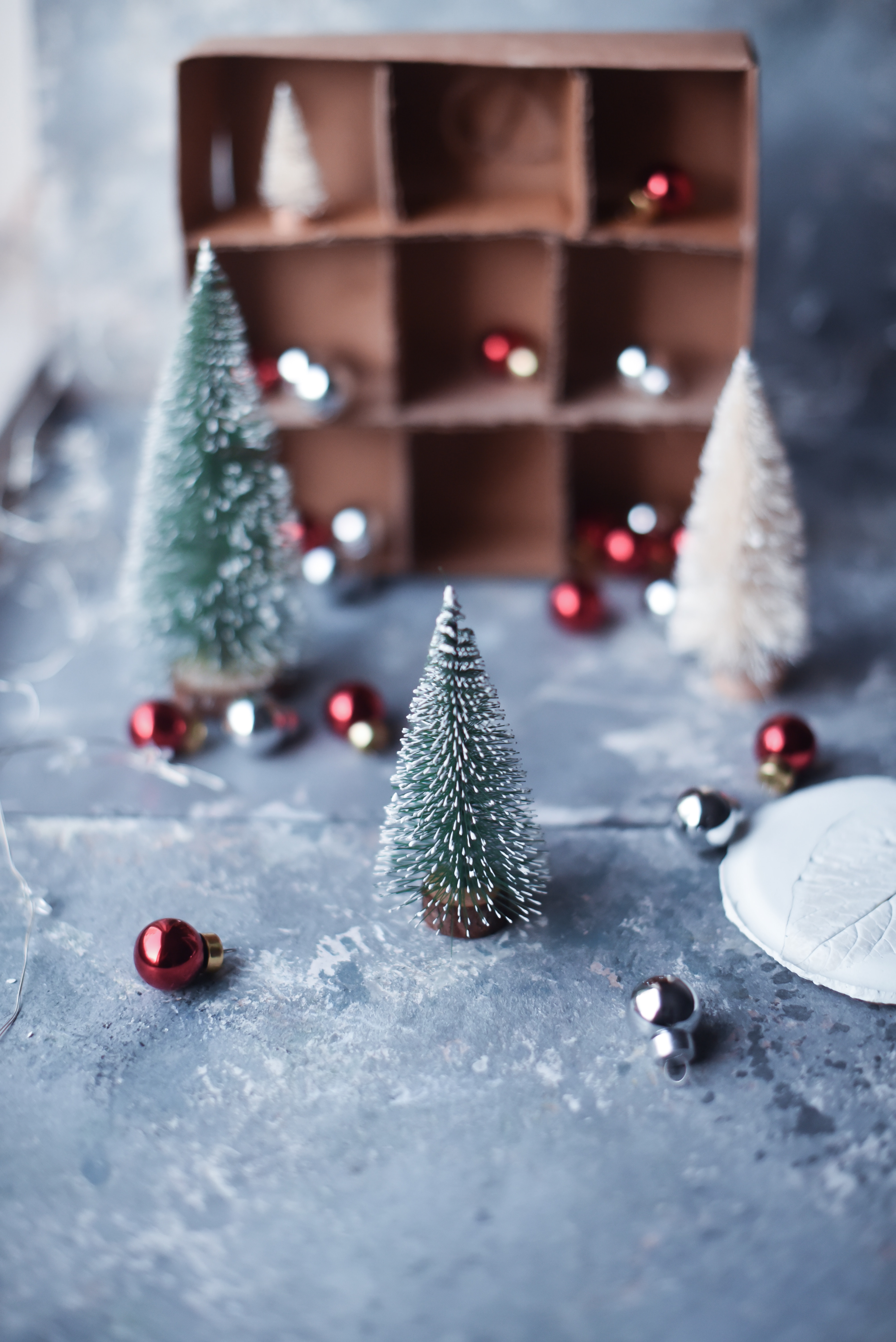 holidays, new year, decorations, fir trees, christmas, balls Panoramic Wallpaper