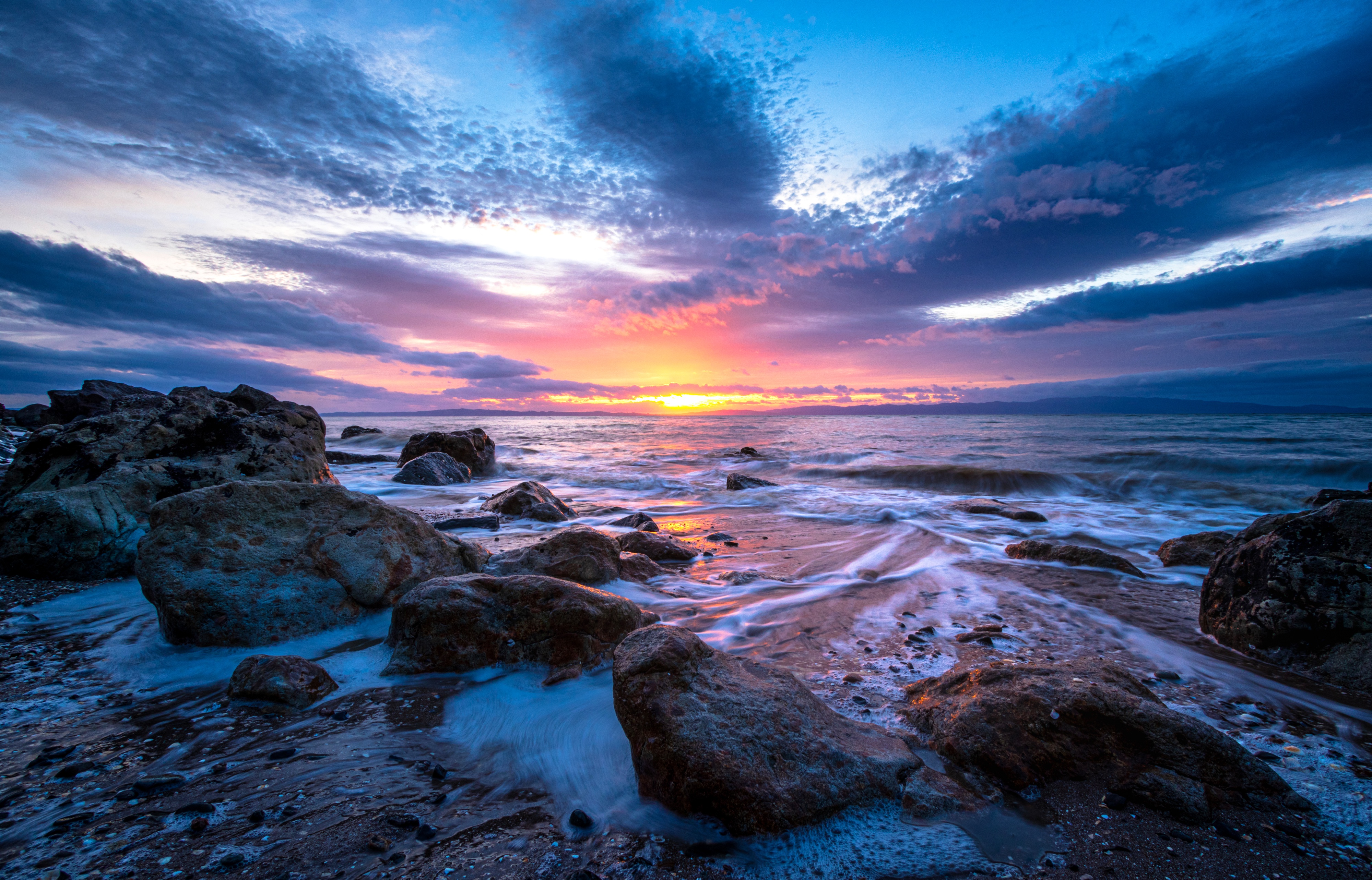 Free download wallpaper Sunset, Sky, Sea, Earth, Seashore on your PC desktop