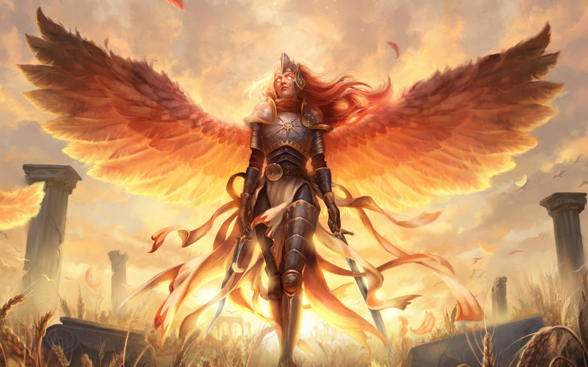 Download mobile wallpaper Game, Angel, Magic: The Gathering, Angel Warrior for free.