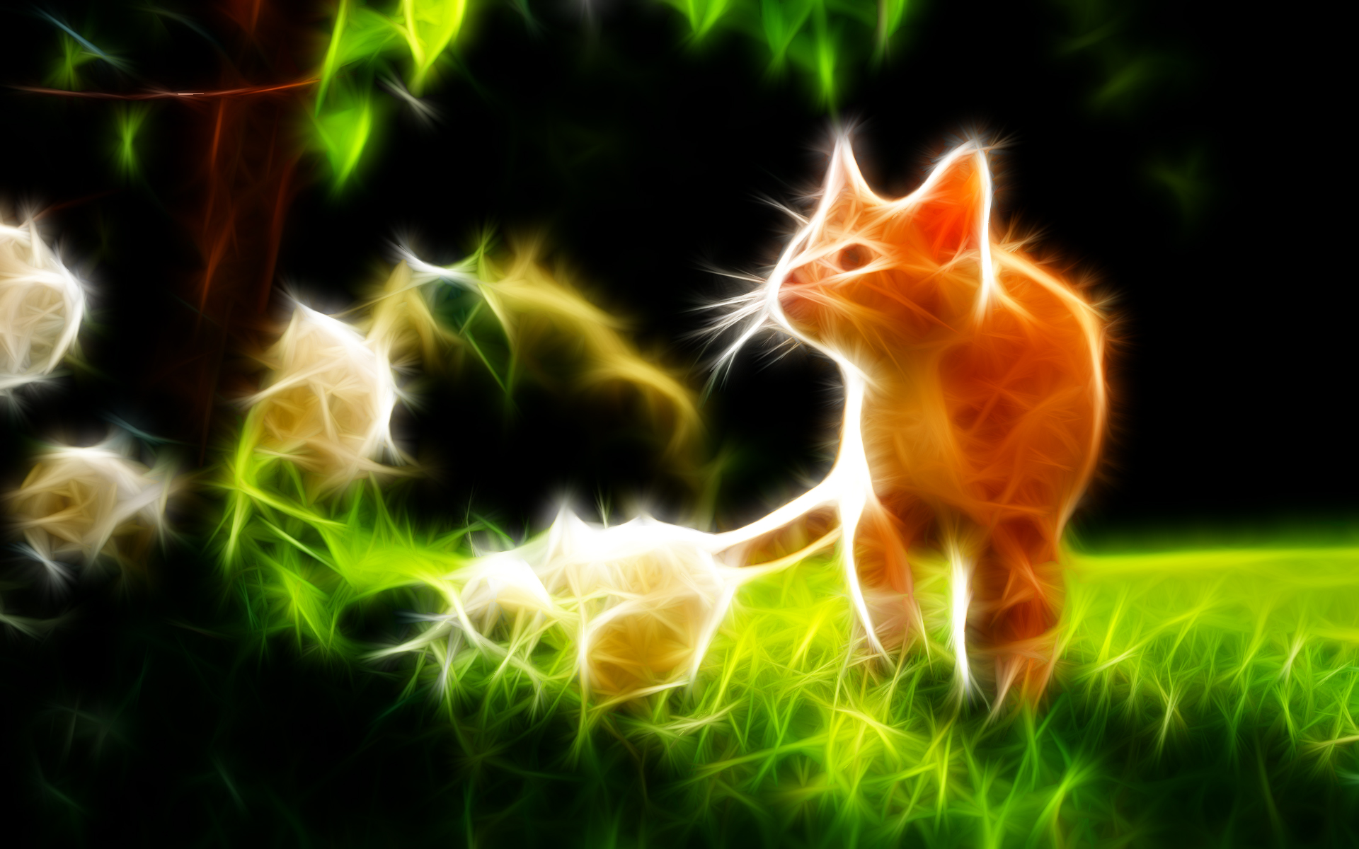 Laden Sie das Tiere, Katzen, Katze, Fraktale-Bild kostenlos auf Ihren PC-Desktop herunter