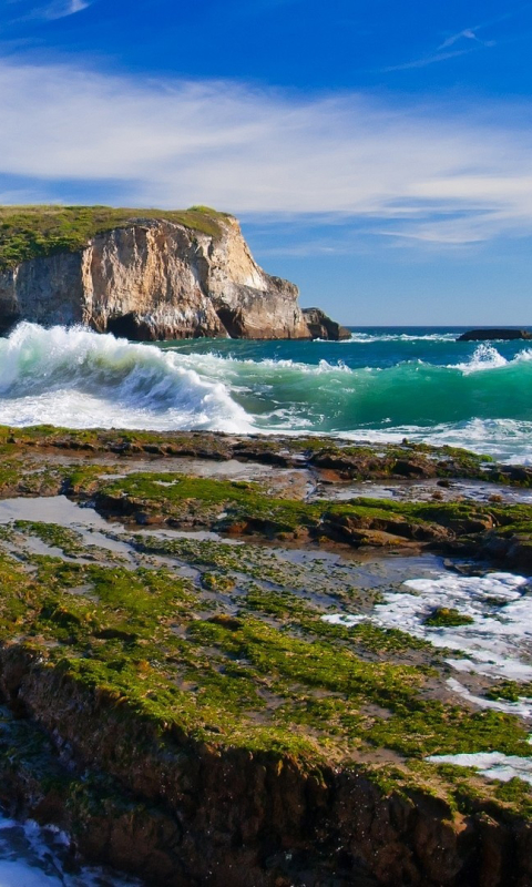 Descarga gratuita de fondo de pantalla para móvil de Mar, Horizonte, Costa, Océano, Tierra, Ola, Tierra/naturaleza.