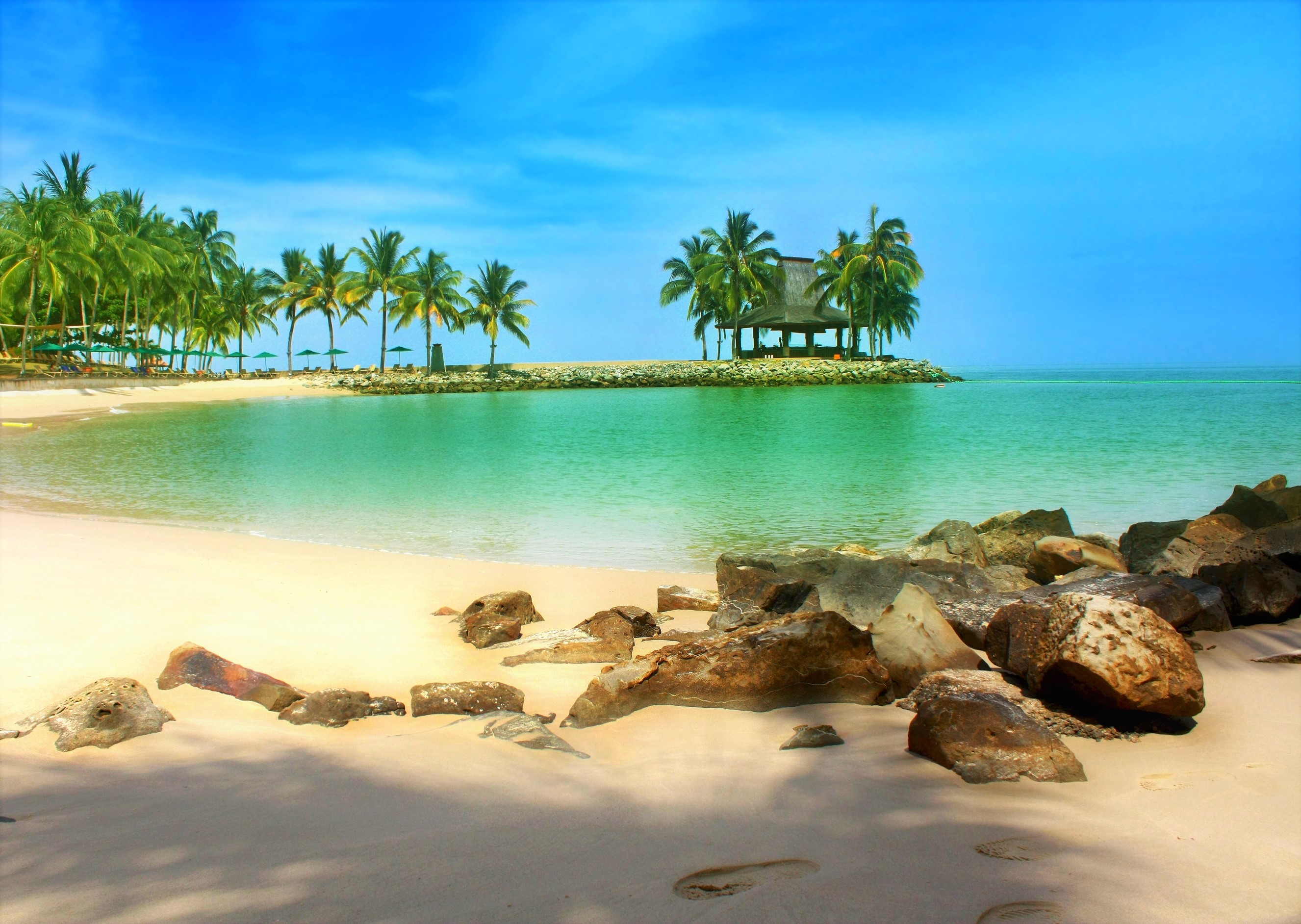 Descarga gratuita de fondo de pantalla para móvil de Mar, Playa, Horizonte, Océano, Isla, Fotografía, Tropico.