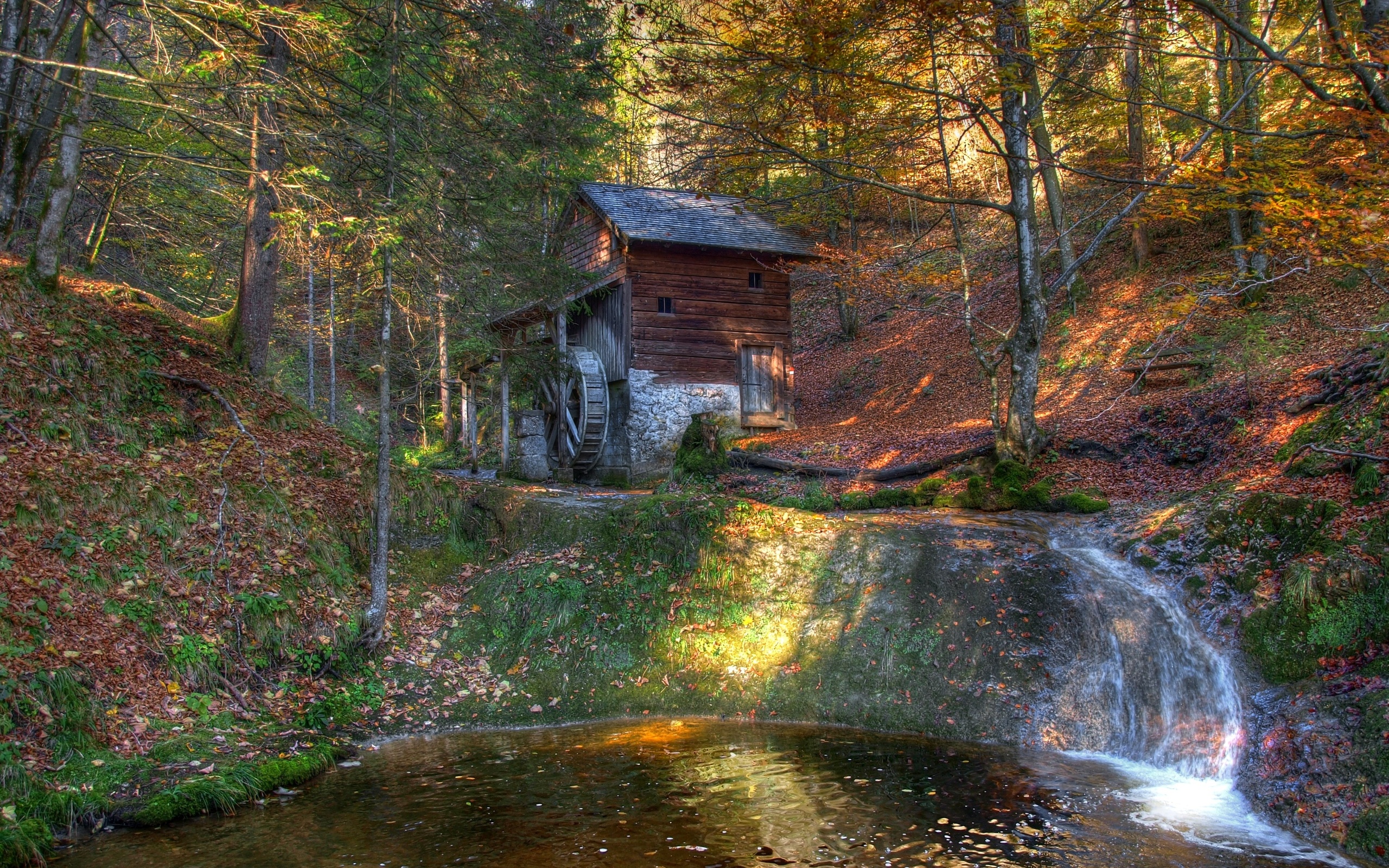 Handy-Wallpaper Menschengemacht, Wassermühle kostenlos herunterladen.
